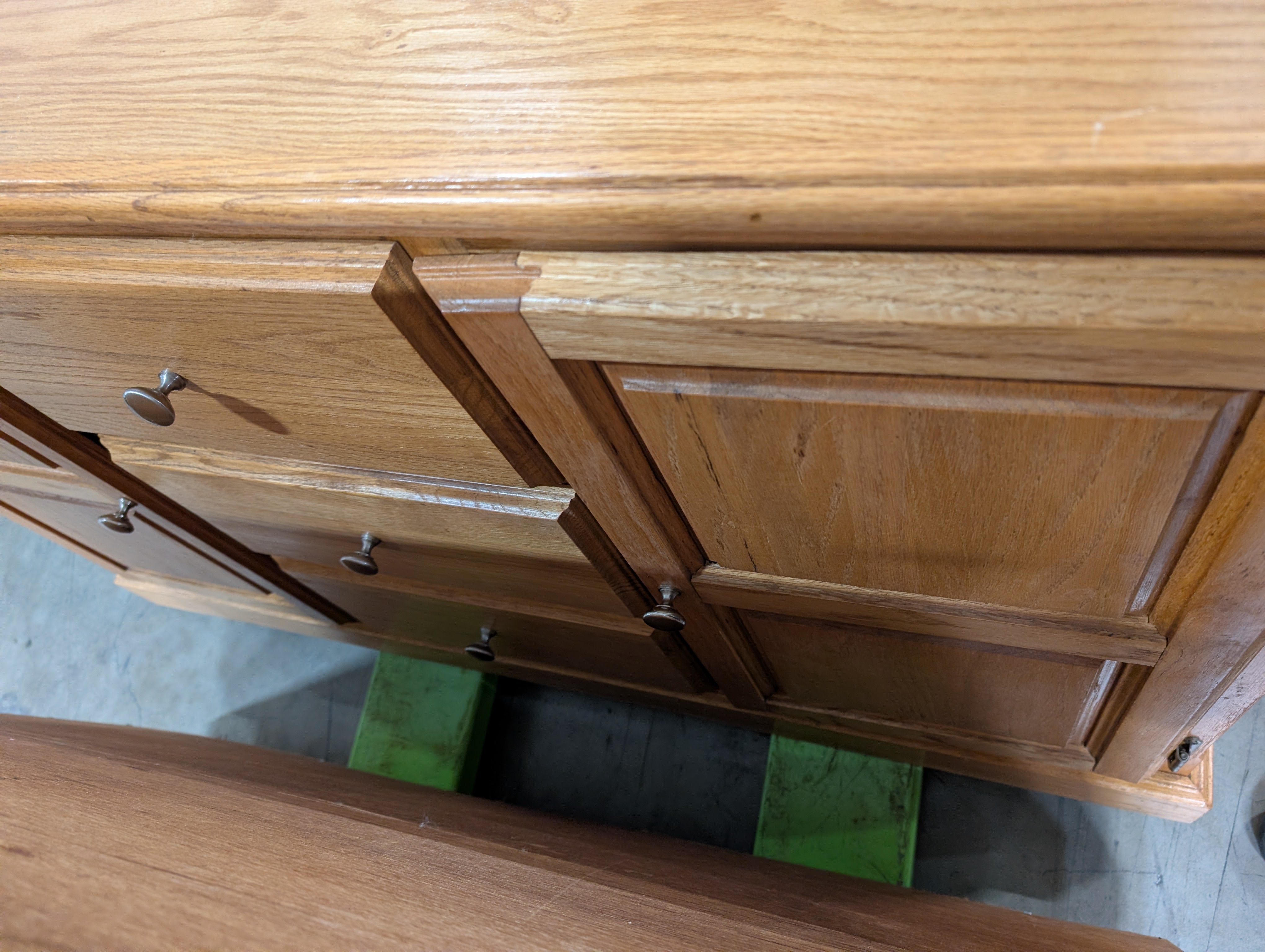 Solid Wood Display Cabinet with Glass Doors and Storage