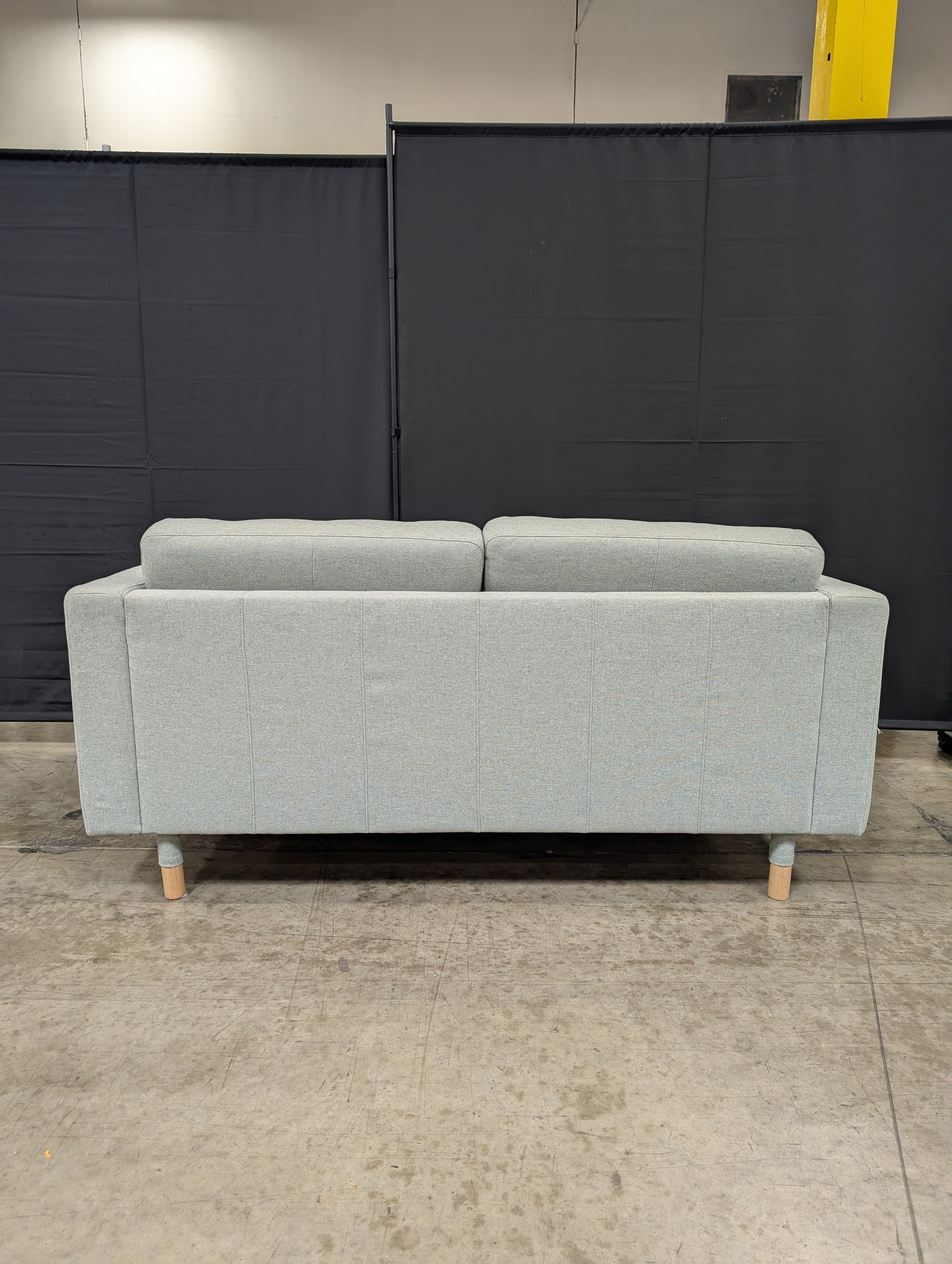 Light Green Tufted Fabric Loveseat