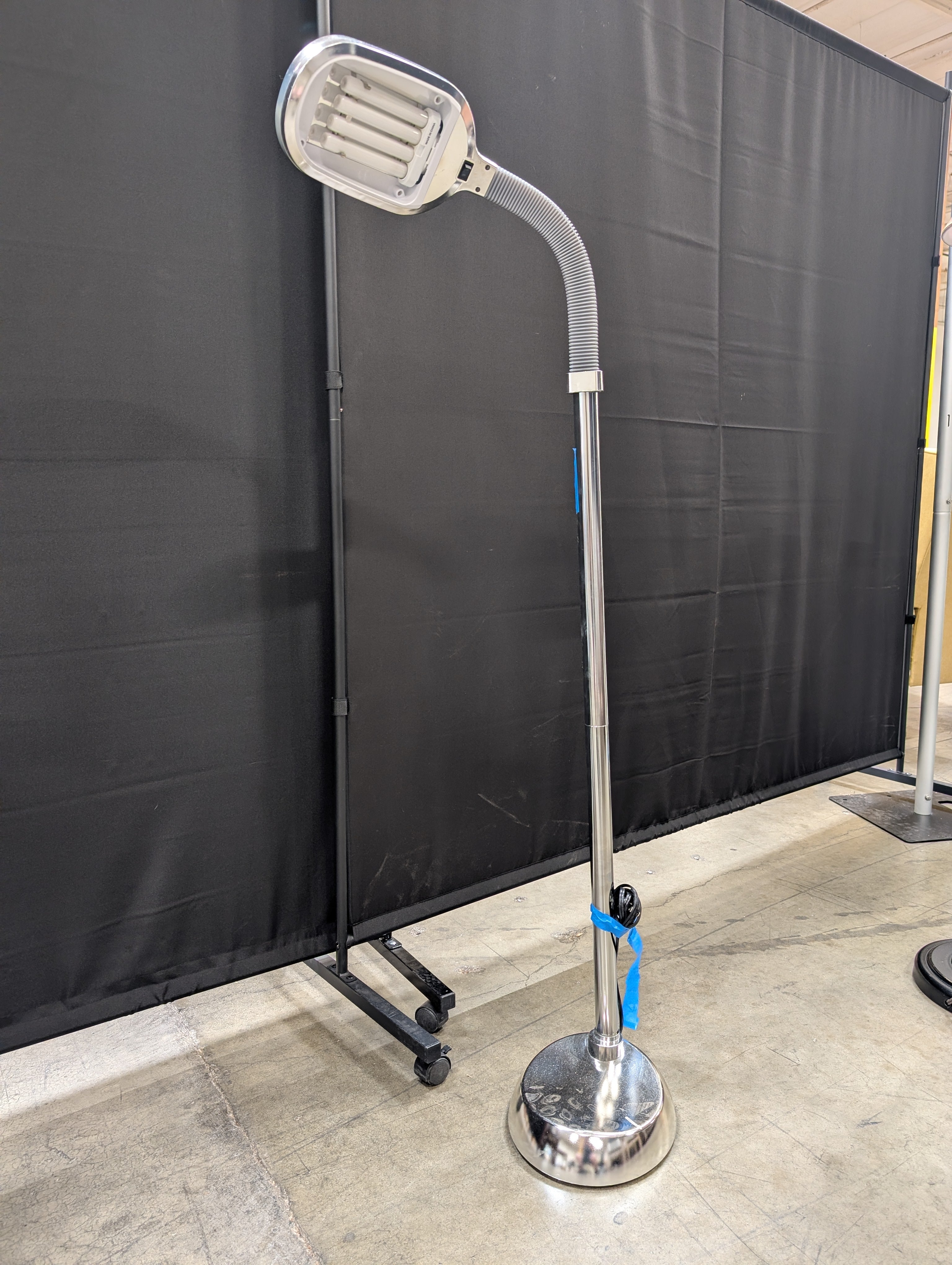 Adjustable Gooseneck Reading Floor Lamp in Chrome