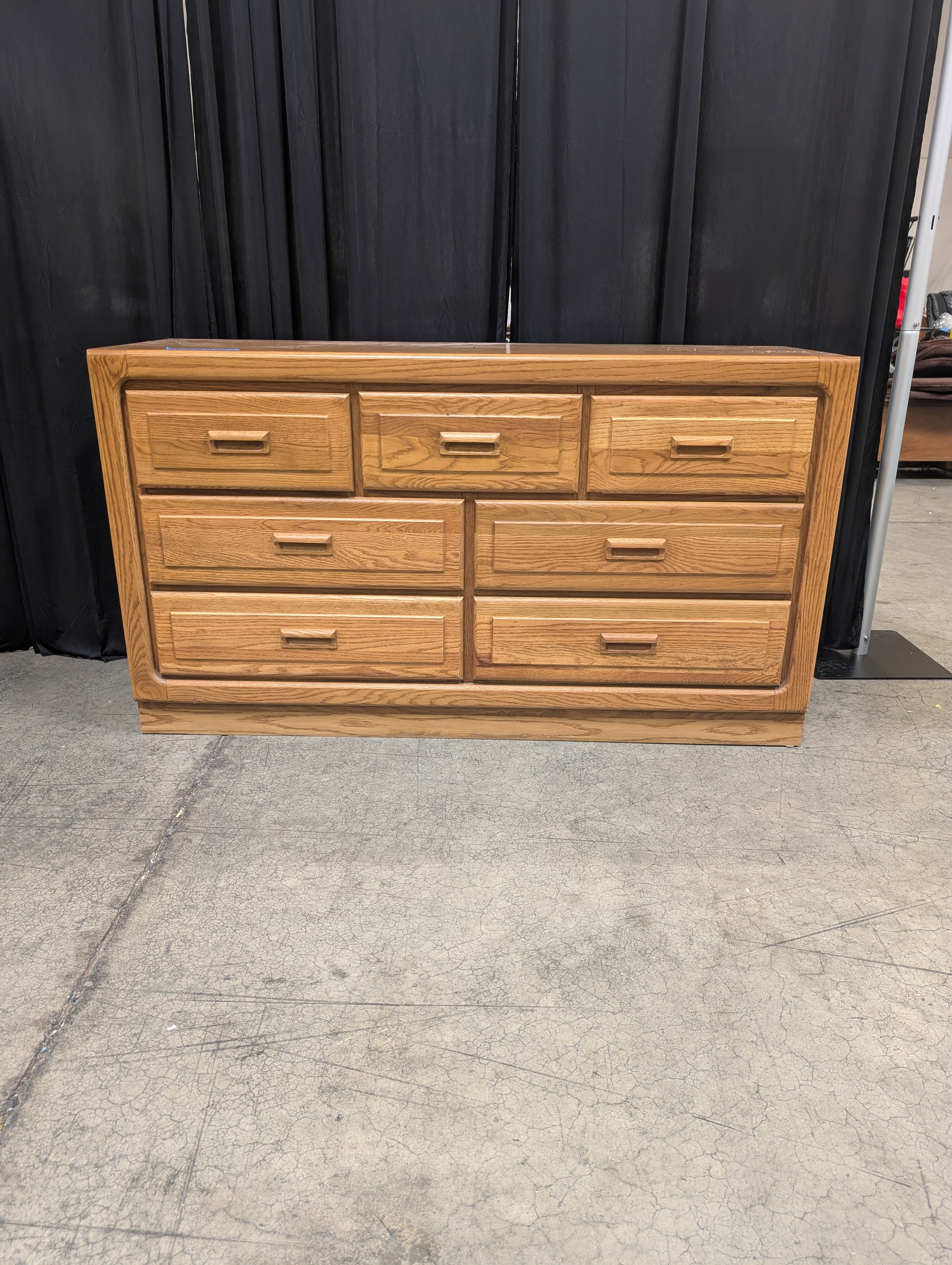 Seven-Drawer Vintage Dresser in Golden Oak
