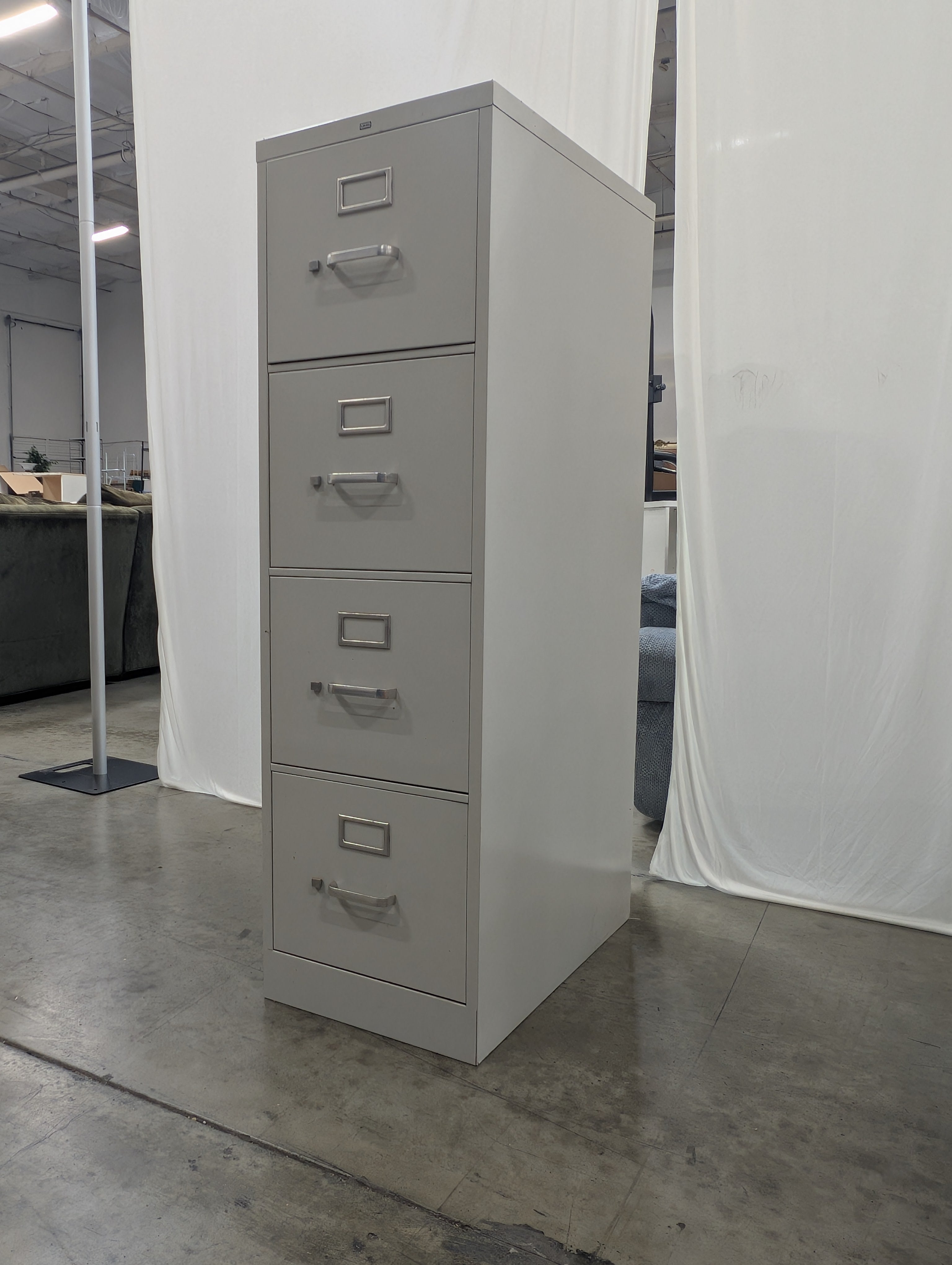 Sturdy Four-Drawer Metal Filing Cabinet - Office Storage Solution