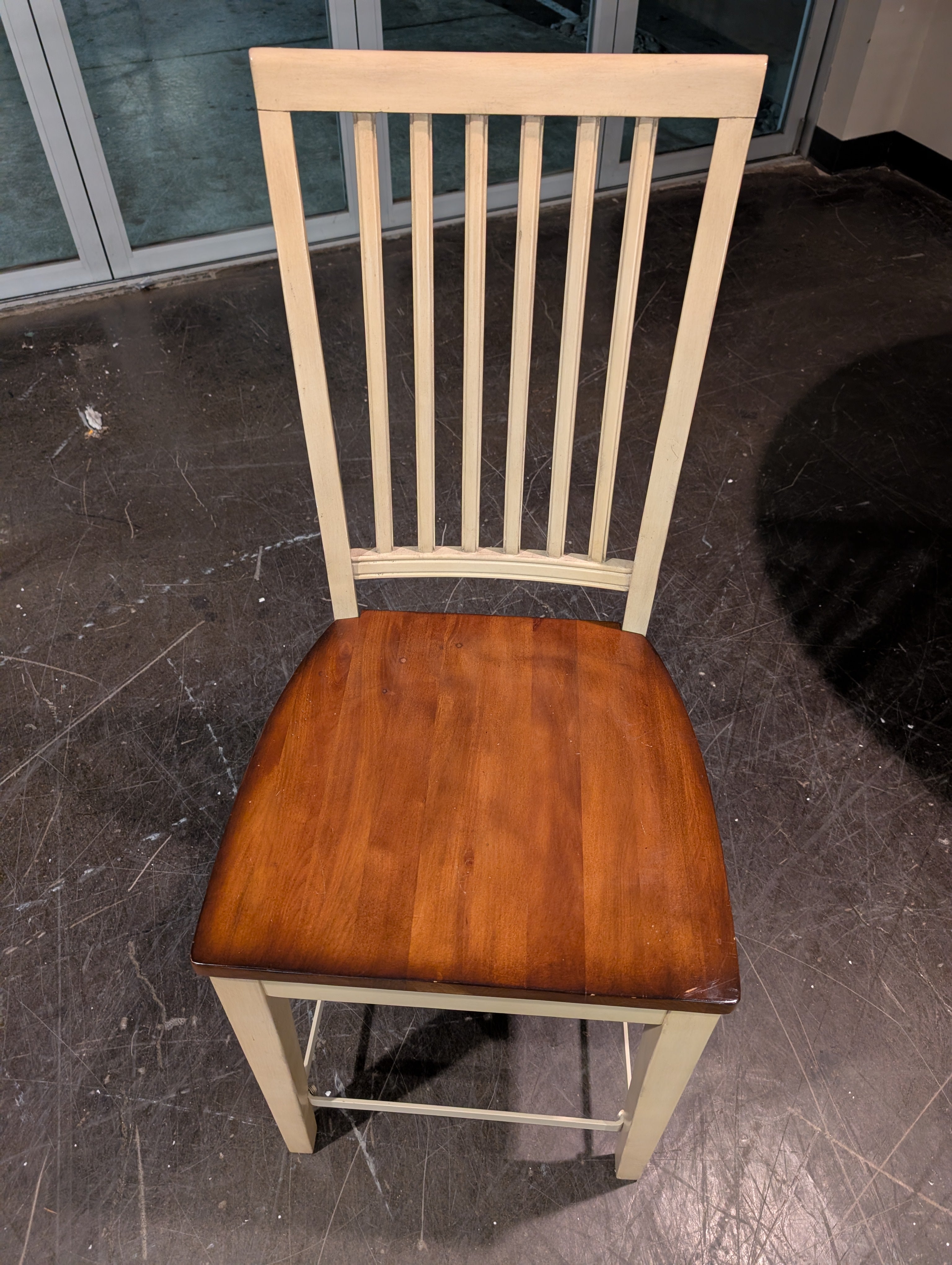 Compact Two-Tone Wood Dining Set with Slat Back Chairs