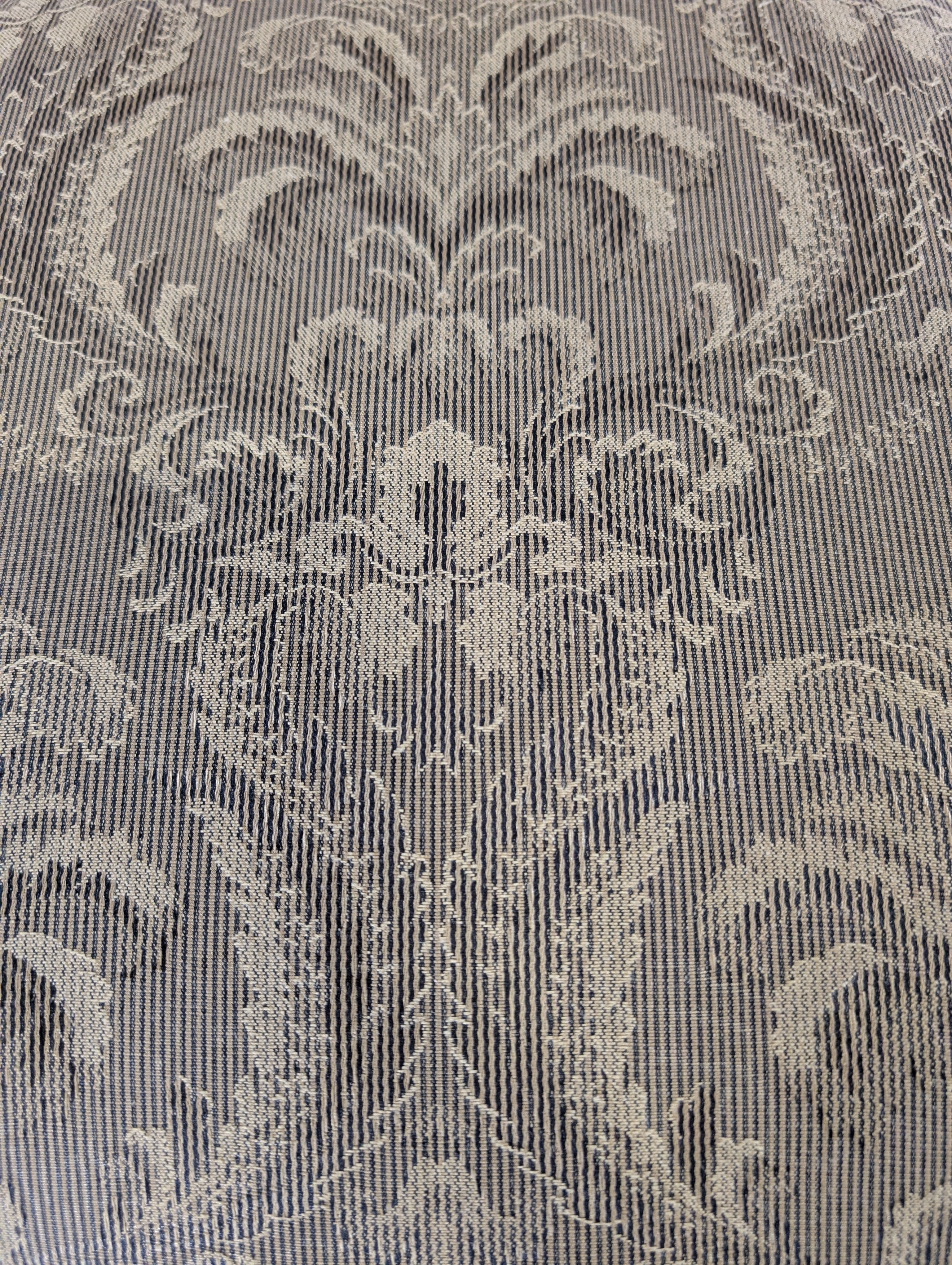 Traditional Carved Wood Side Chair with Damask Upholstered Seat