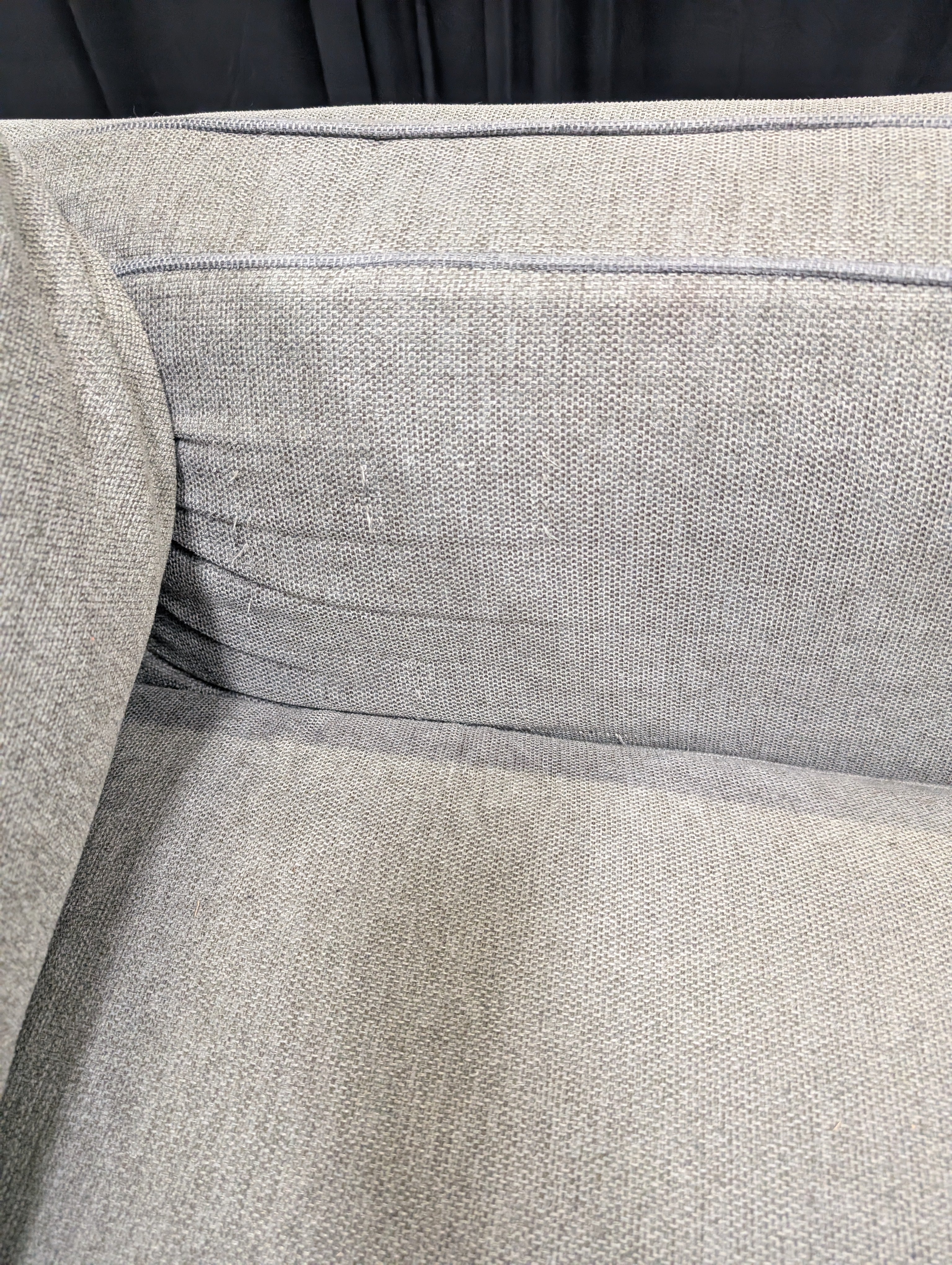 Grey Woven Fabric Sectional Sofa with Tapered Legs