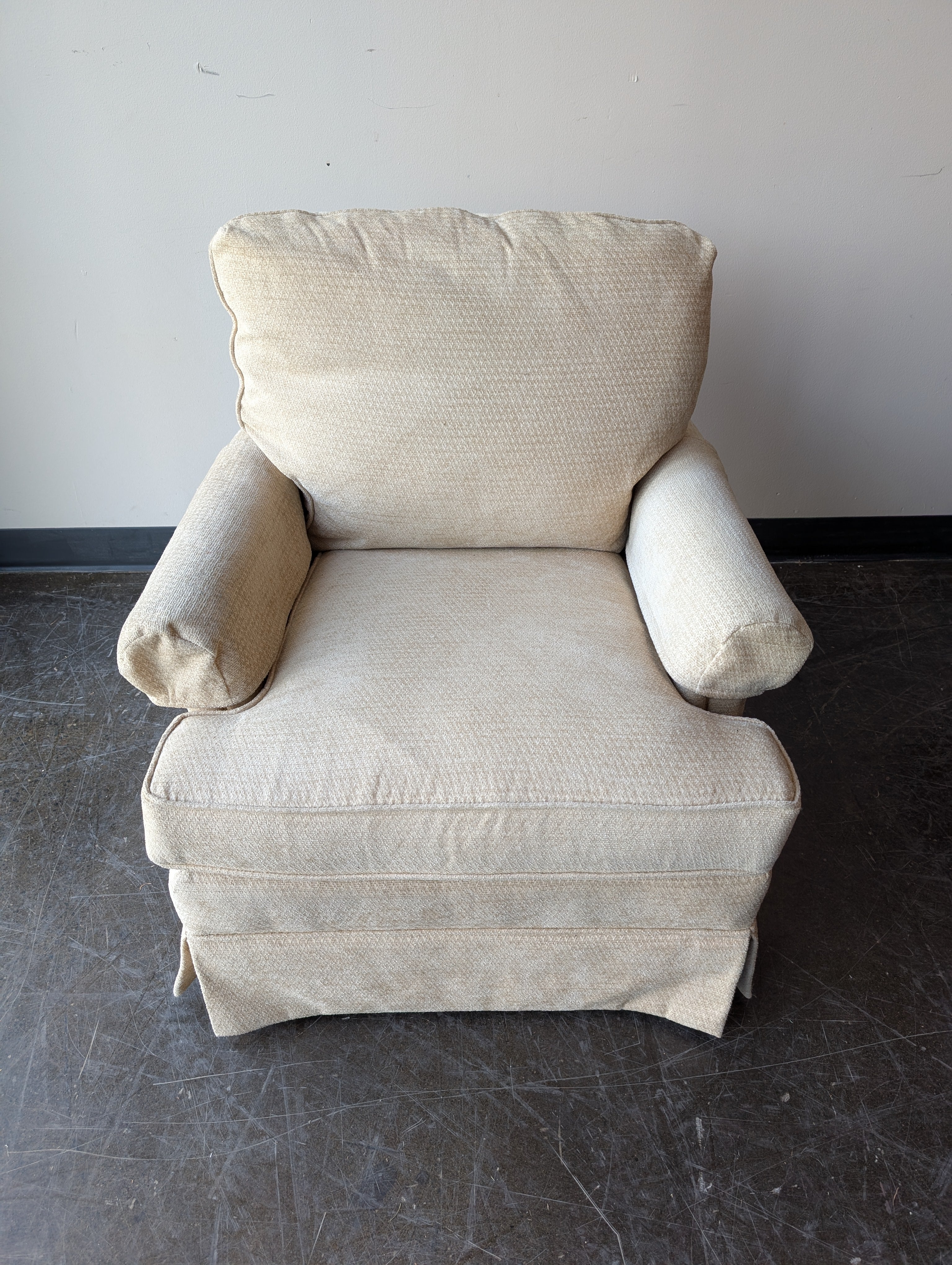 Thomasville Beige Textured Upholstered Armchair