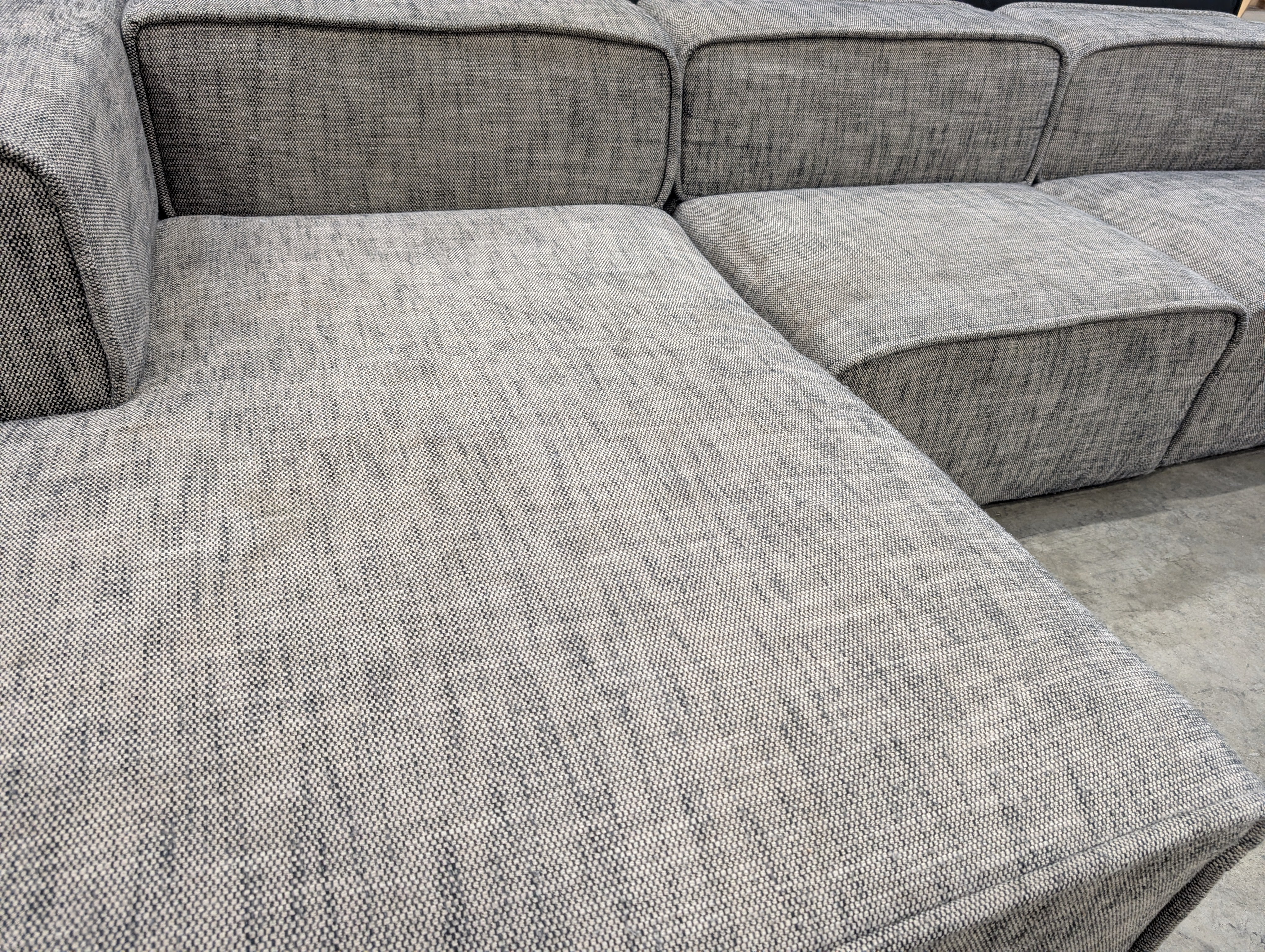 Contemporary Grey Fabric Modular Sectional Sofa