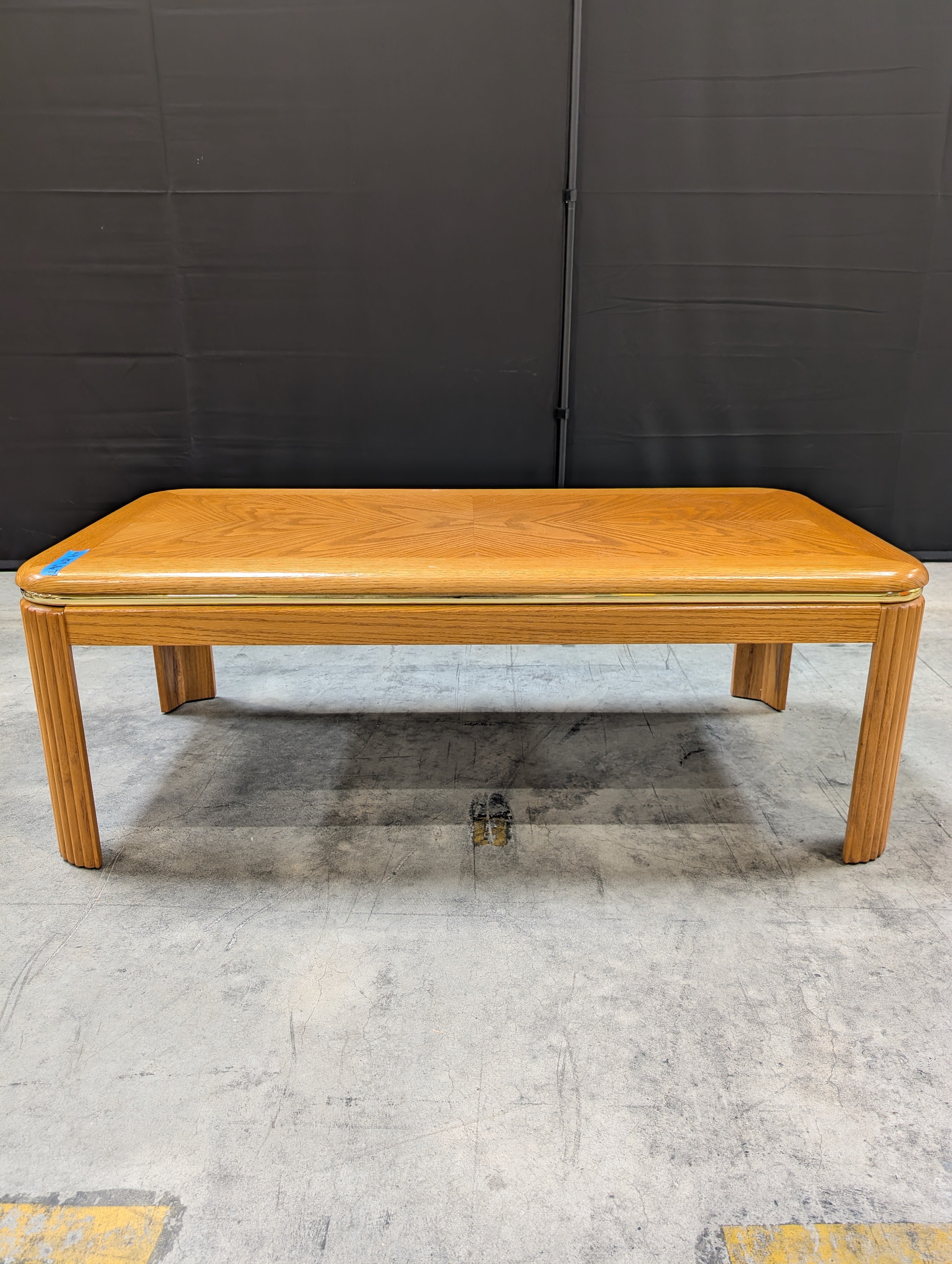 Starburst Veneer Wood Side Table with Rounded Edges
