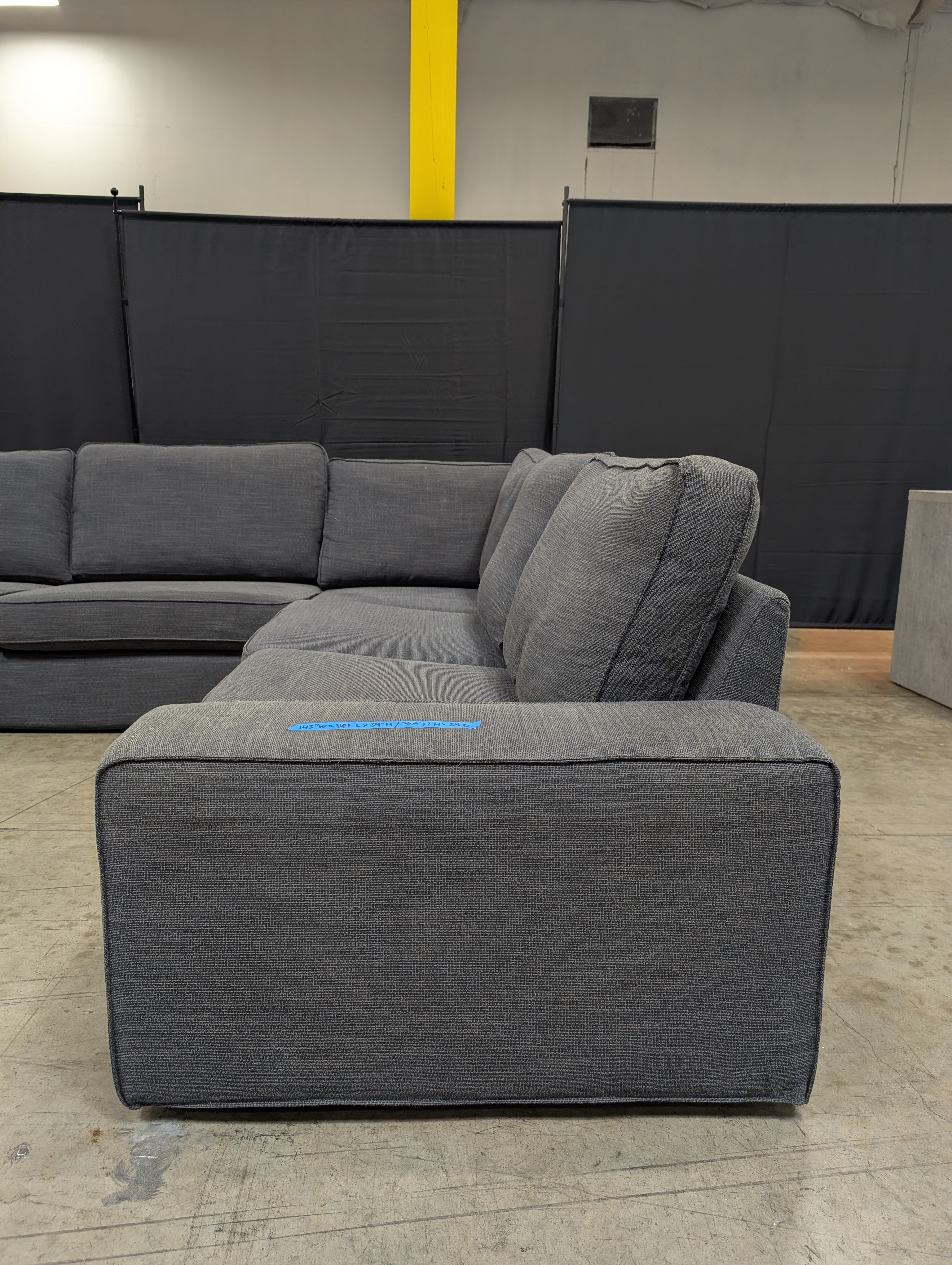 KIVIK Sectional, 6-seat, Gunnared medium gray