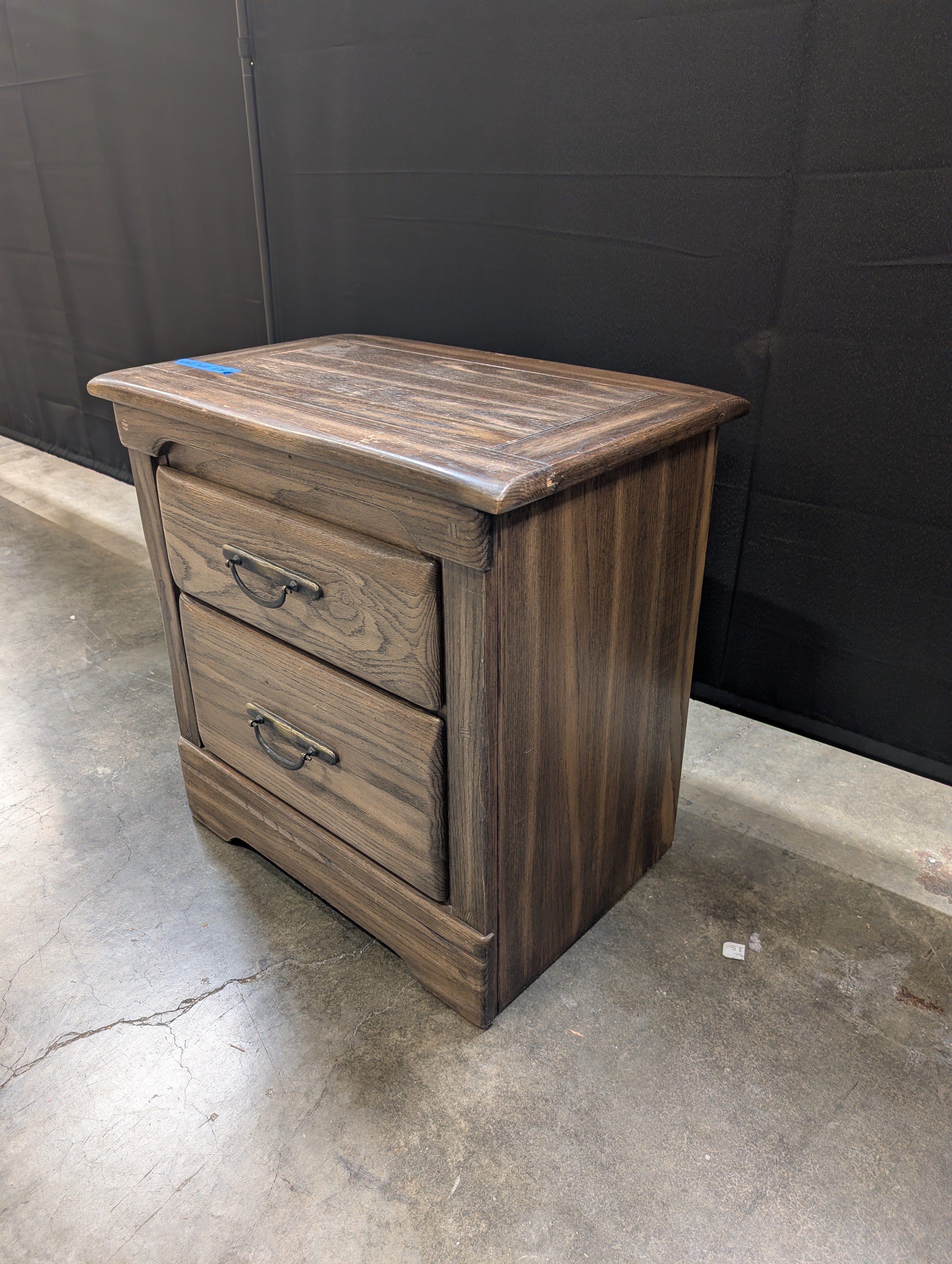 Harrison Two-Drawer Nightstand in Rustic Wood