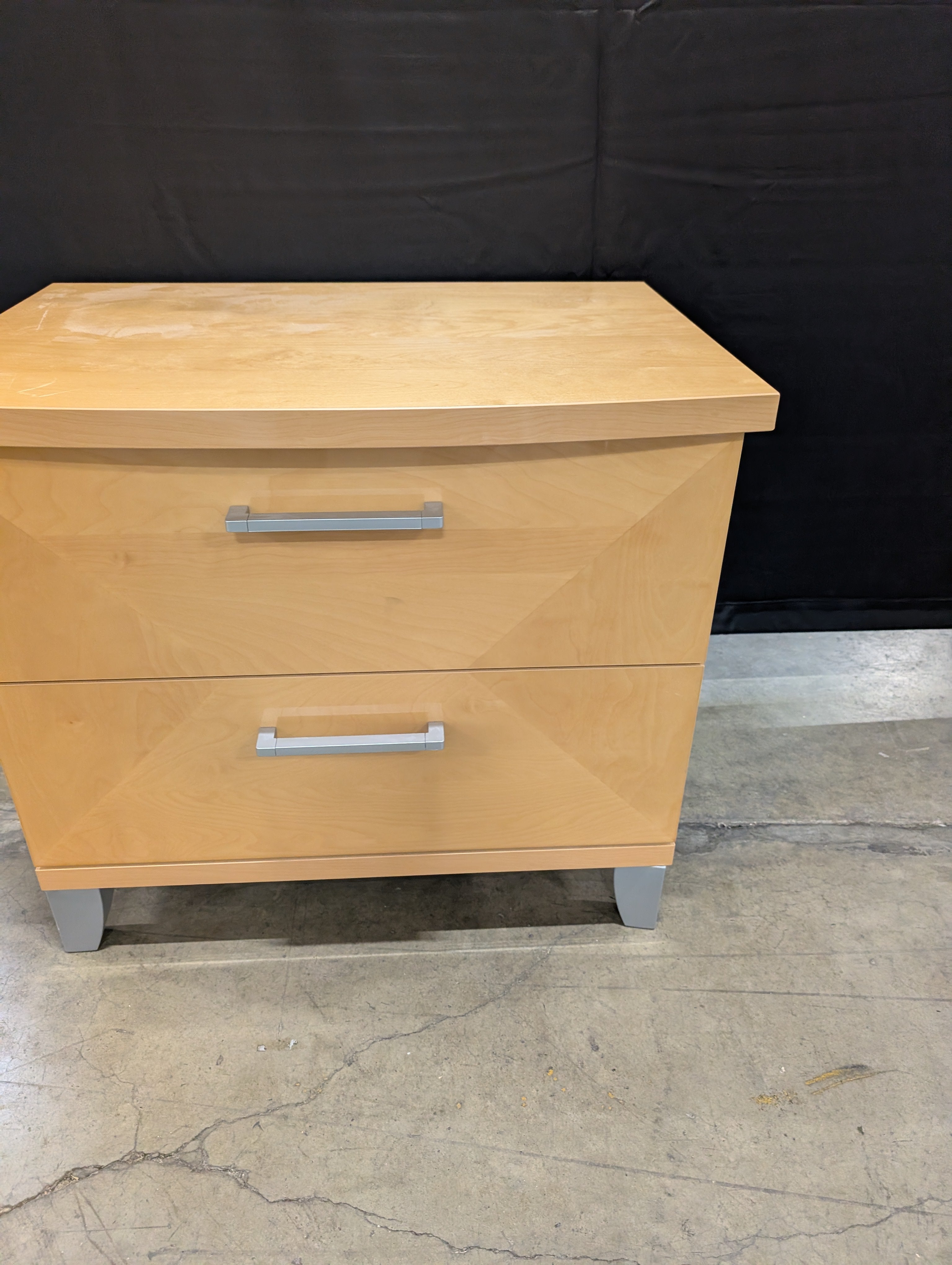 Modern Light Wood Two-Drawer Nightstand