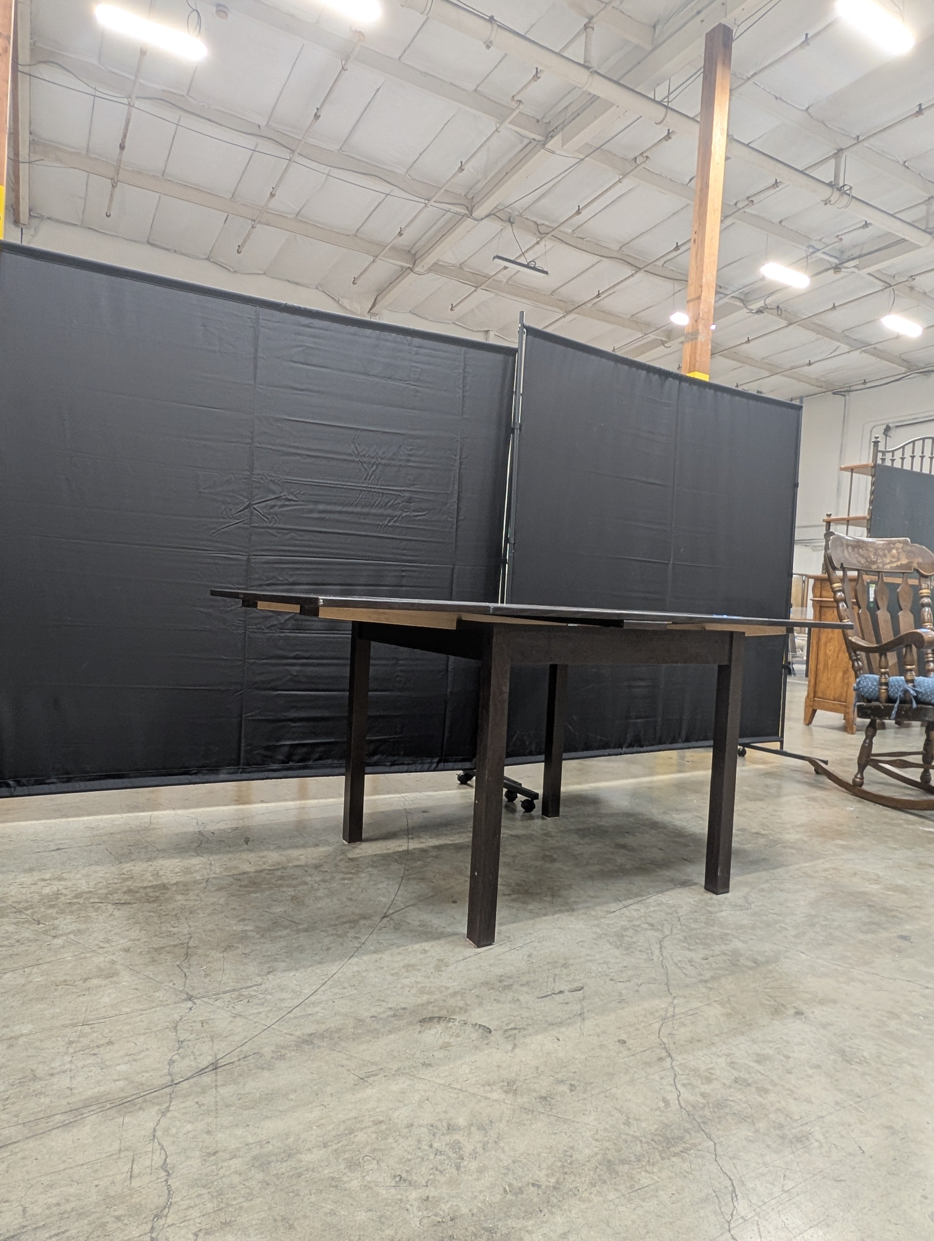 Rectangular Dark Wood Dining Table Frame with Legs