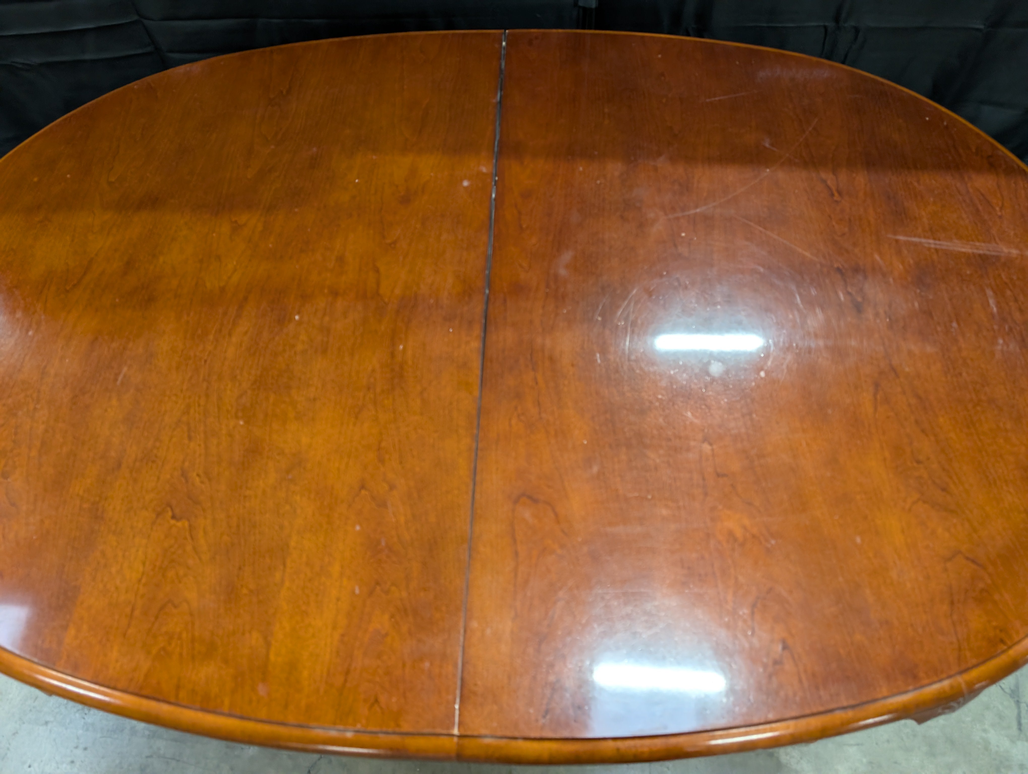 Vintage Reddish-Brown Stained Hardwood Table Leaf