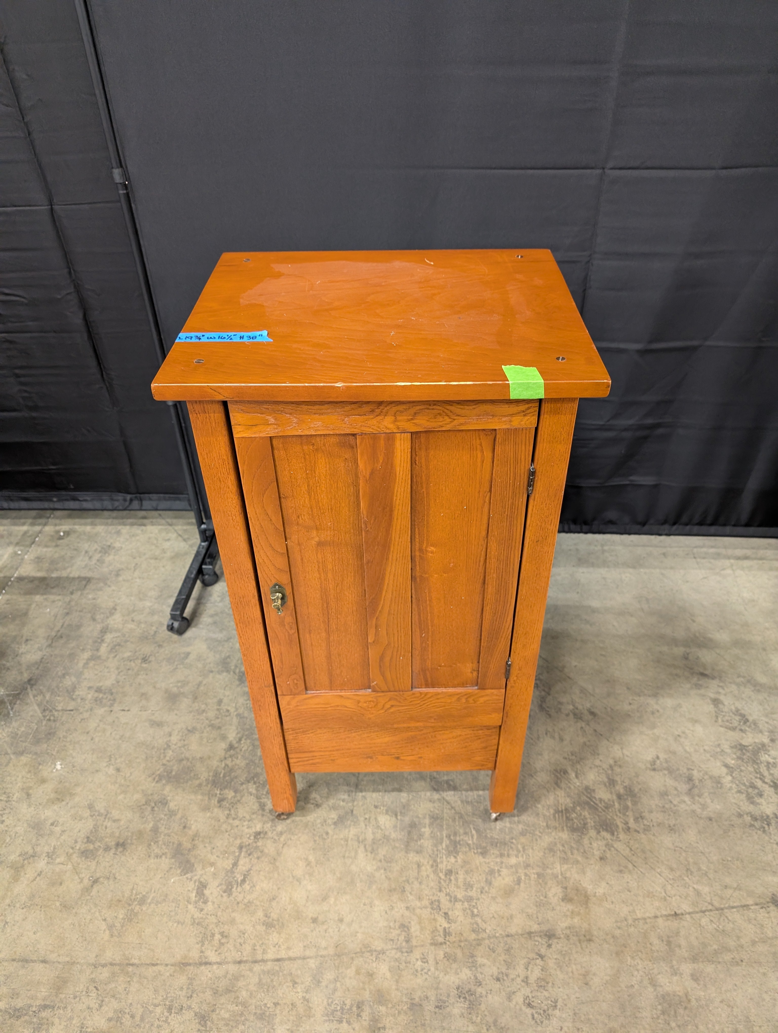 Paneled Oak Arts and Crafts Cabinet with Casters