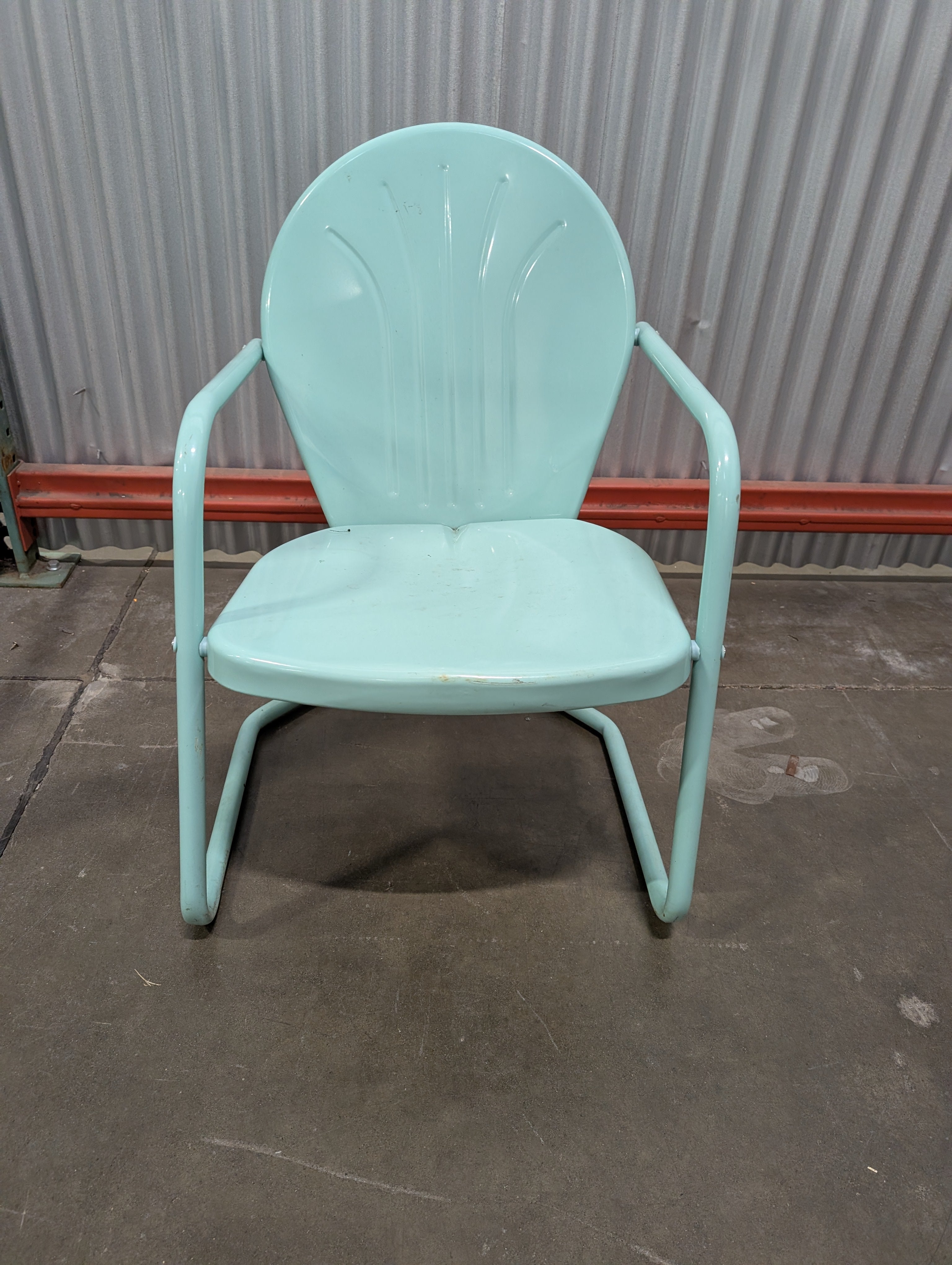 Vintage Metal Patio Chair, Powder Blue