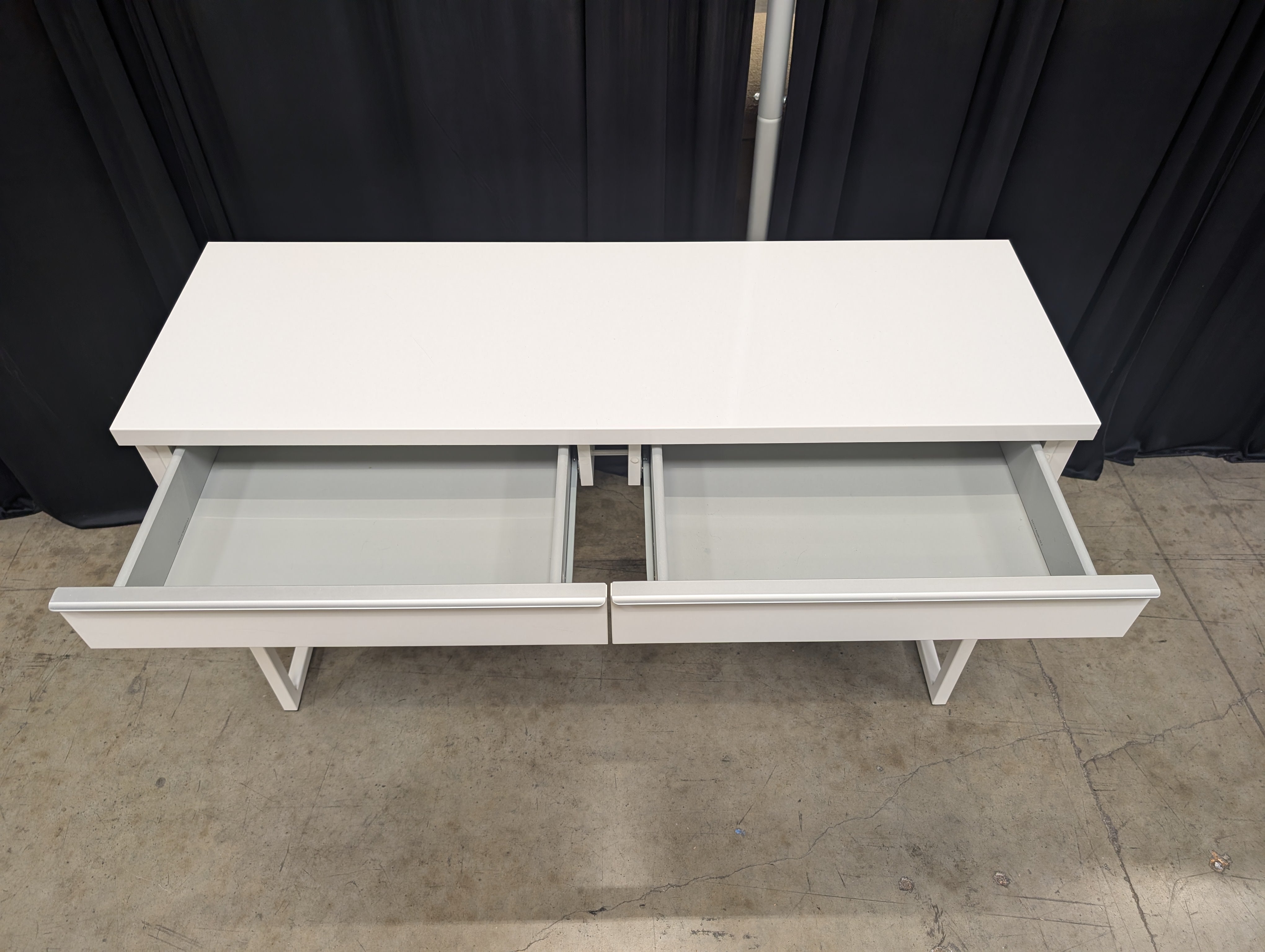 Modern High-Gloss White Console Table with Drawers