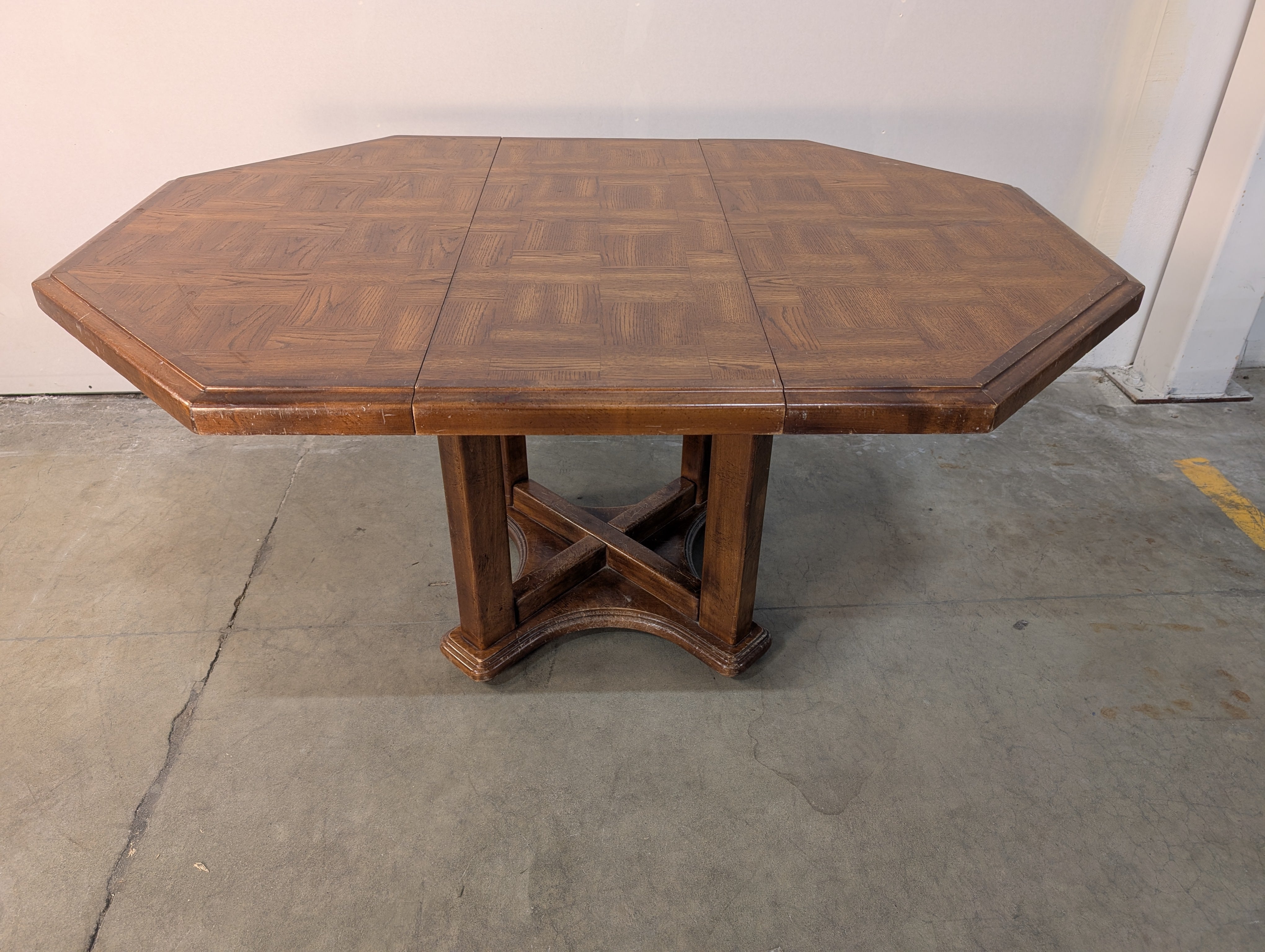Vintage Octagonal Wood Dining Table