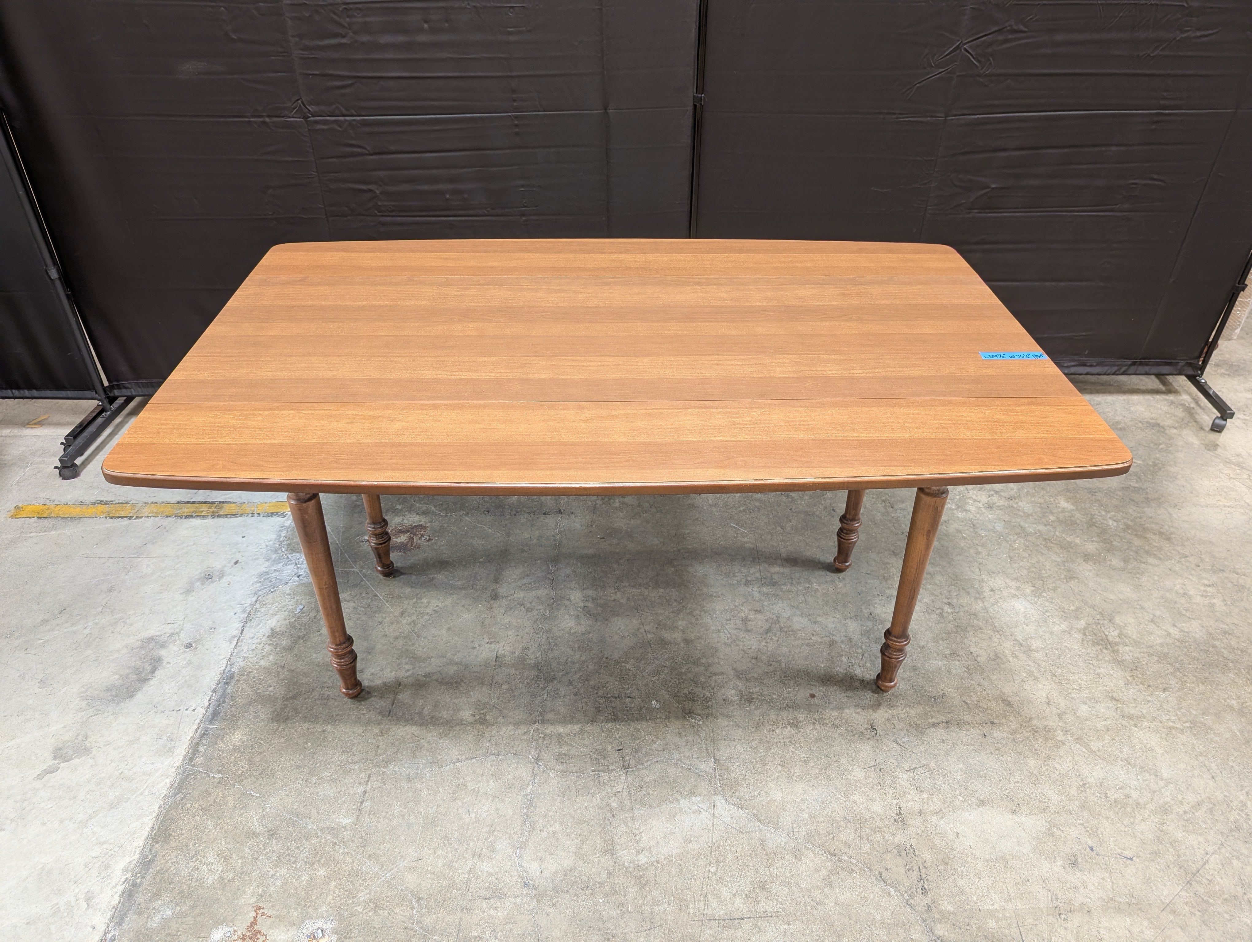 Solid Wood Drop-Top Table with Turned Legs