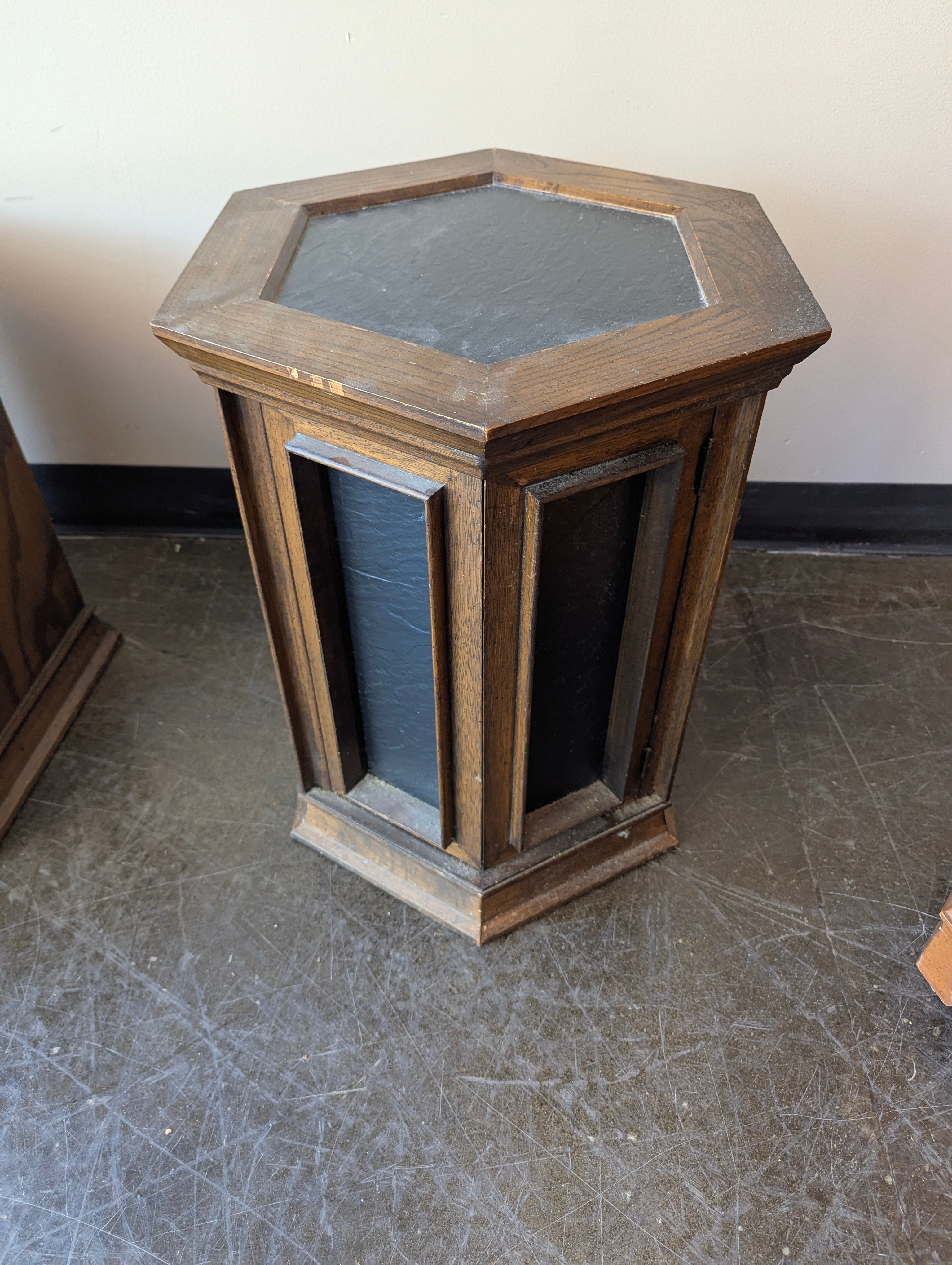 Octagonal Wood Display Cabinet