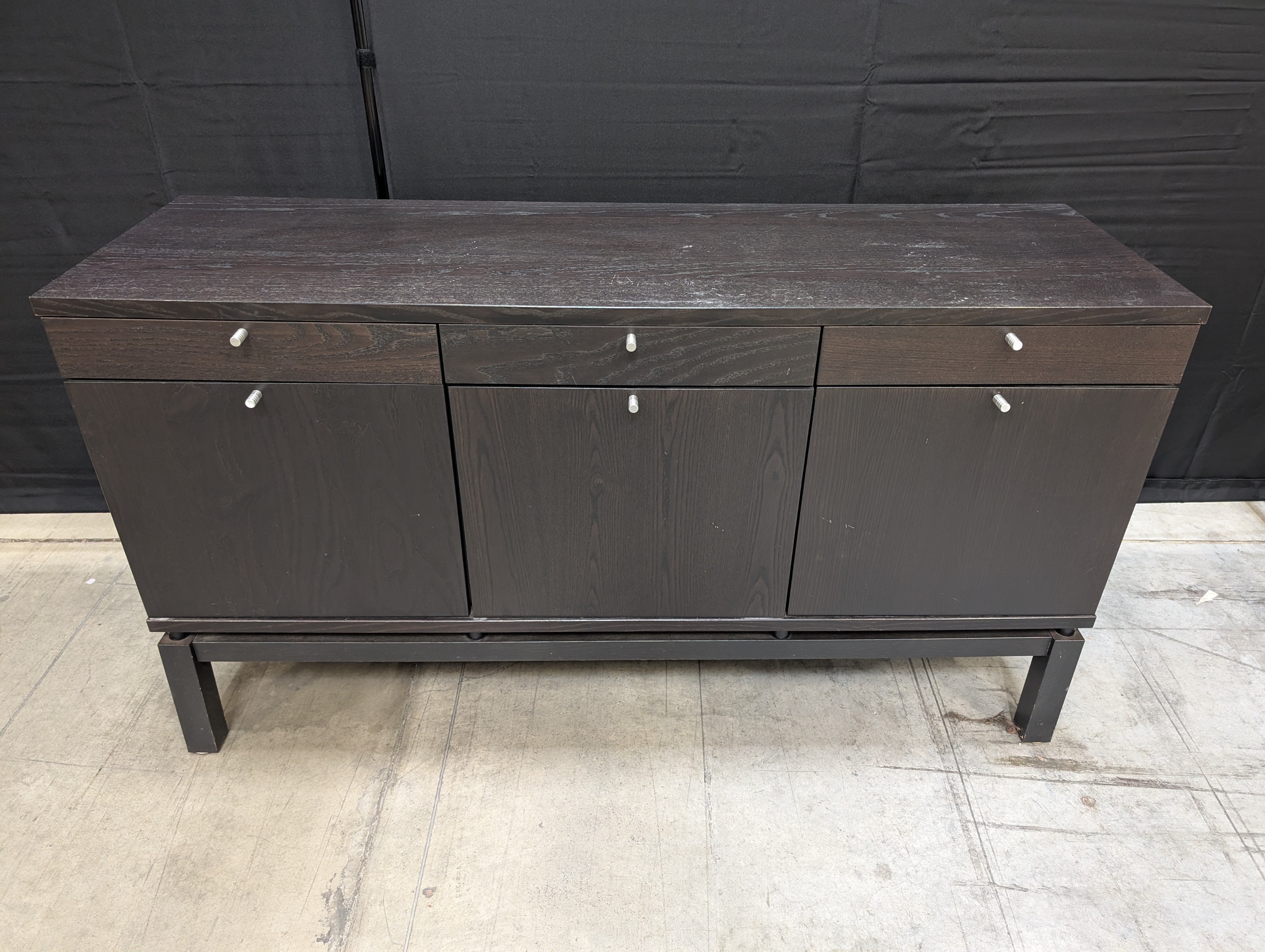Sleek Black Credenza
