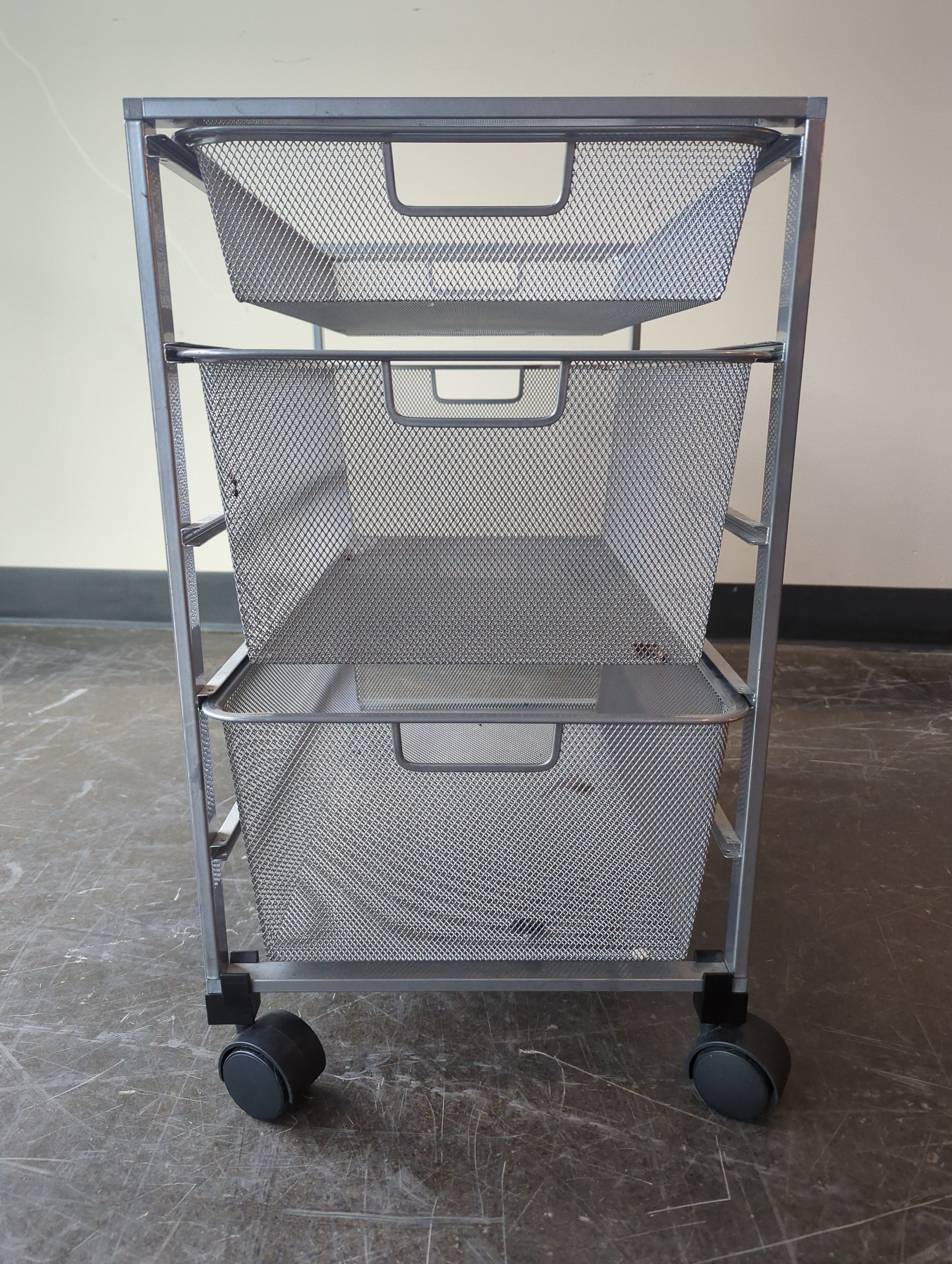 Three-Tier Metal Rolling Cart