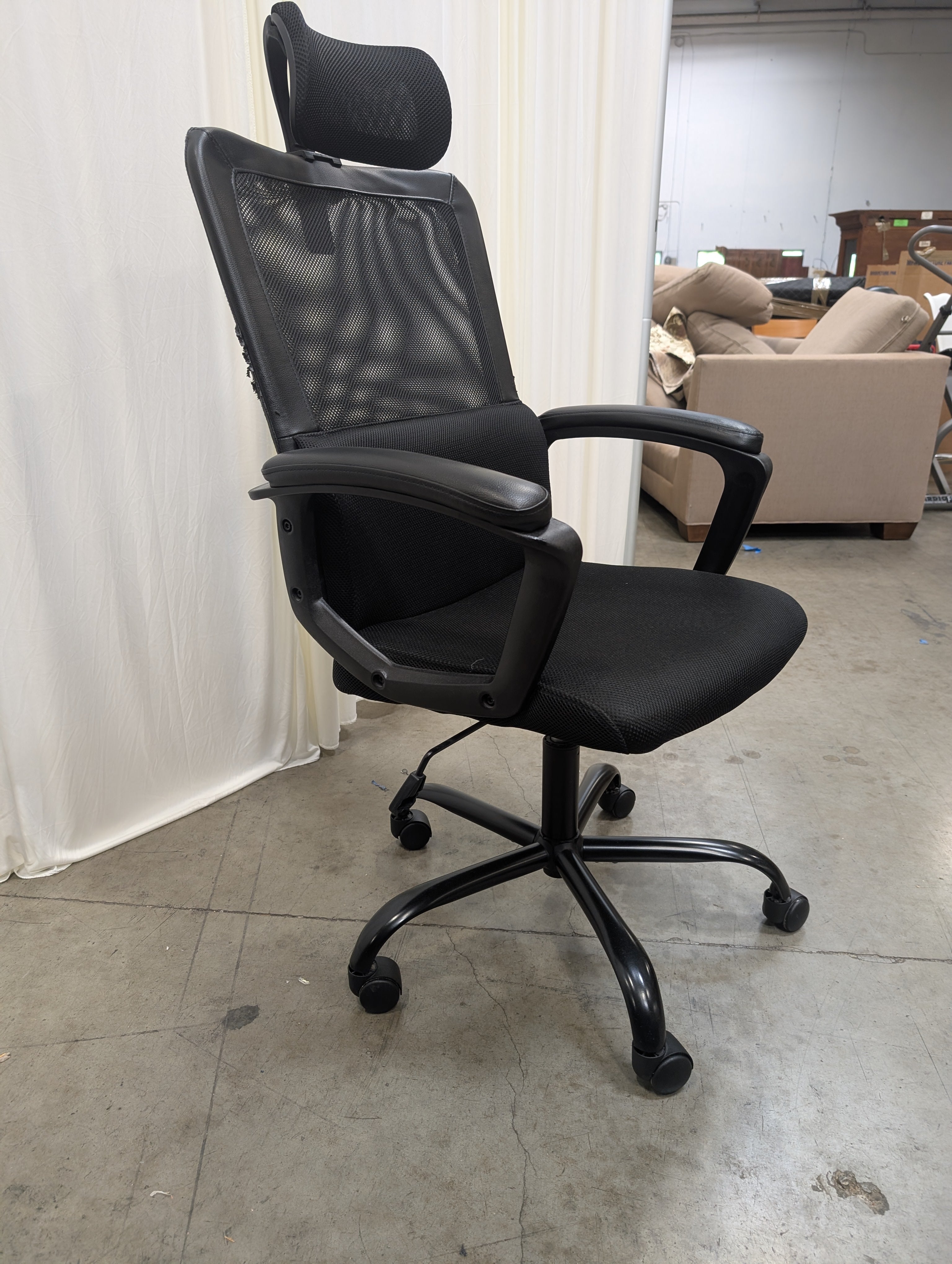 Adjustable Black Mesh Office Chair with Lumbar Support