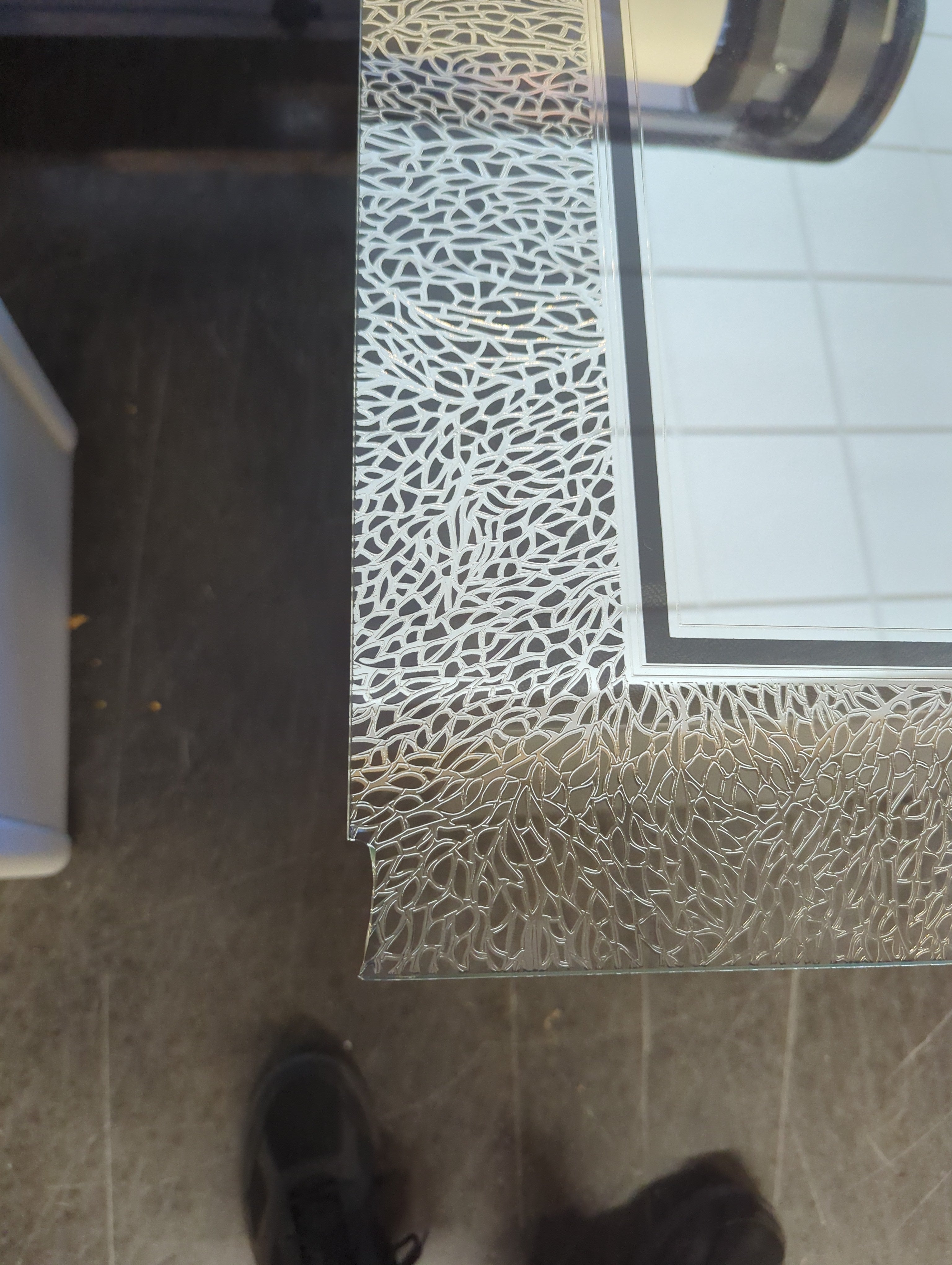 Textured Silver Frame Rectangular Wall Mirror