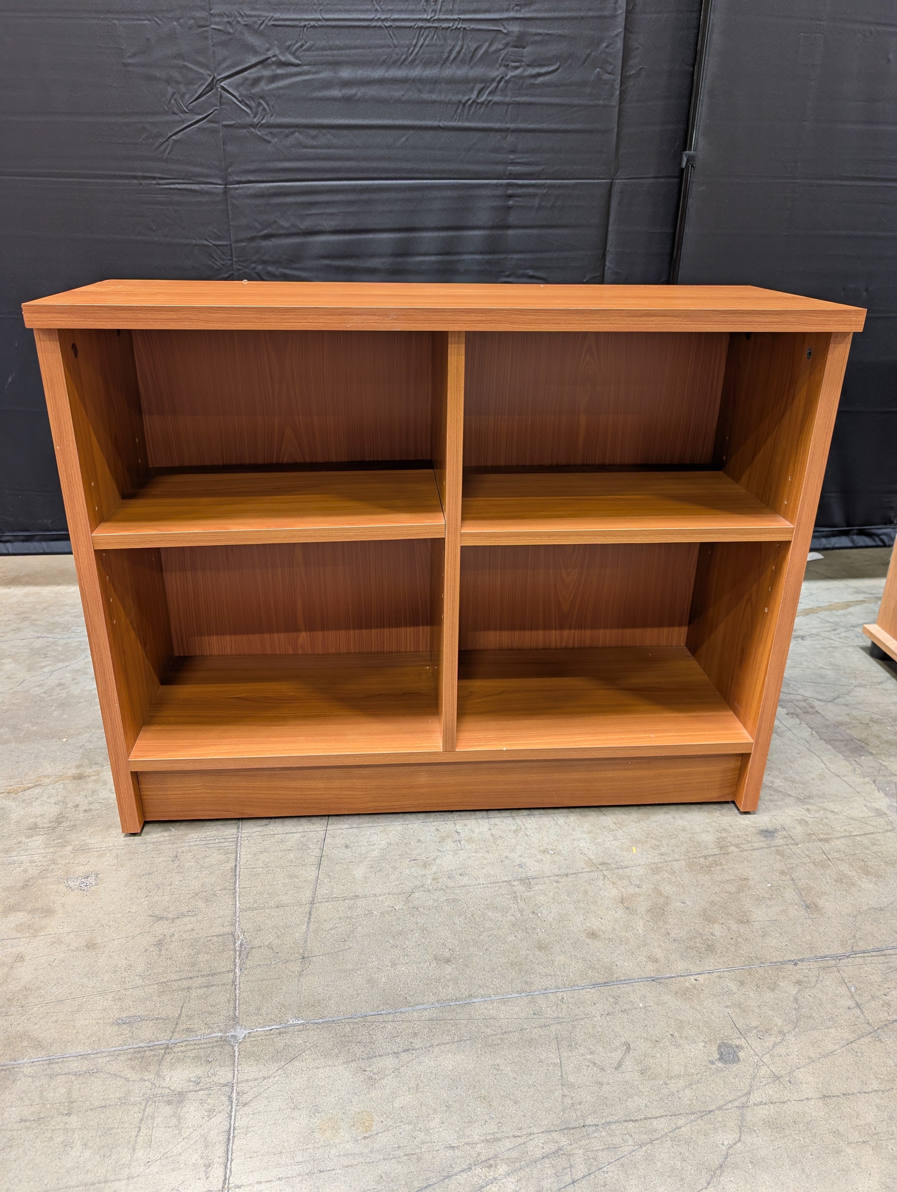 Multi-Compartment Wood Finish Storage Shelf Unit