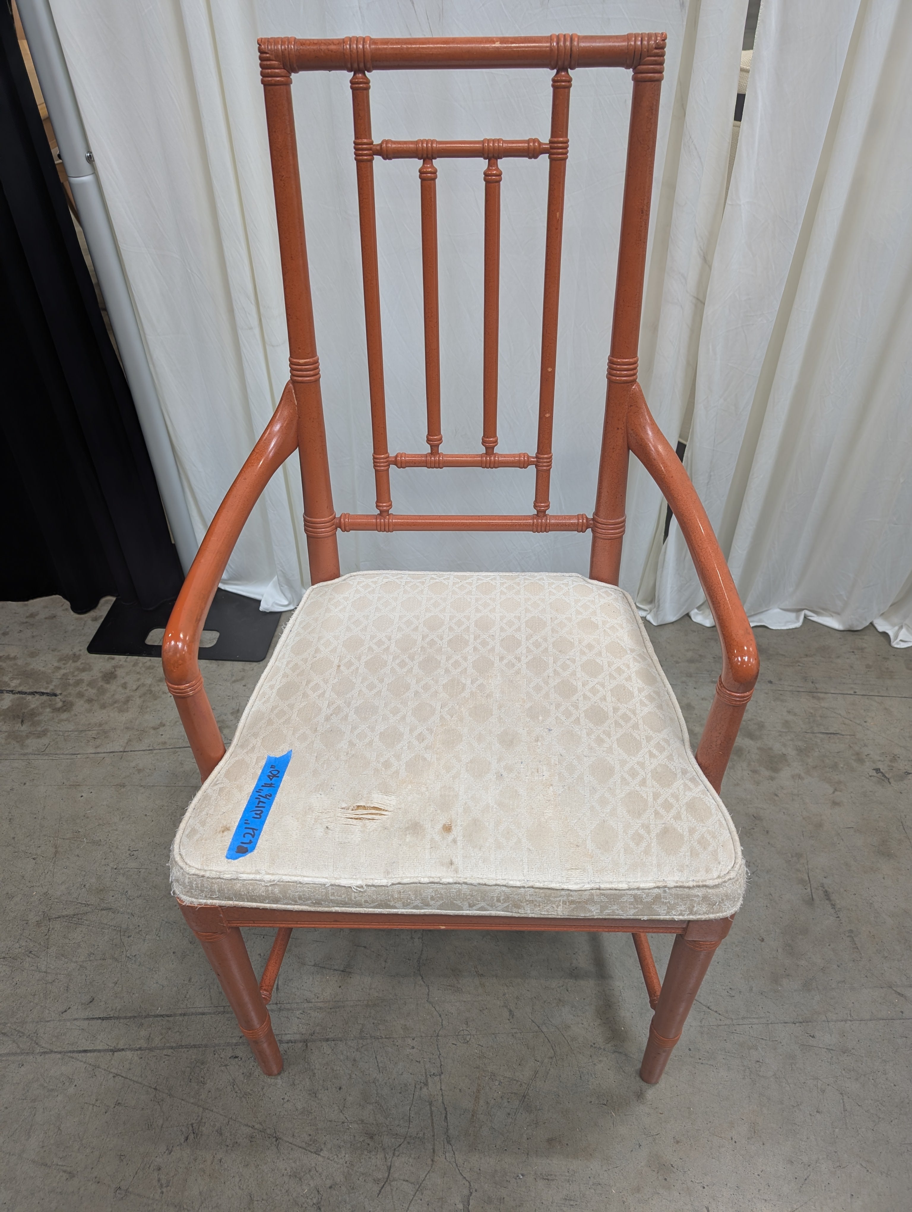 Reddish-Brown Faux Bamboo Dining Chair