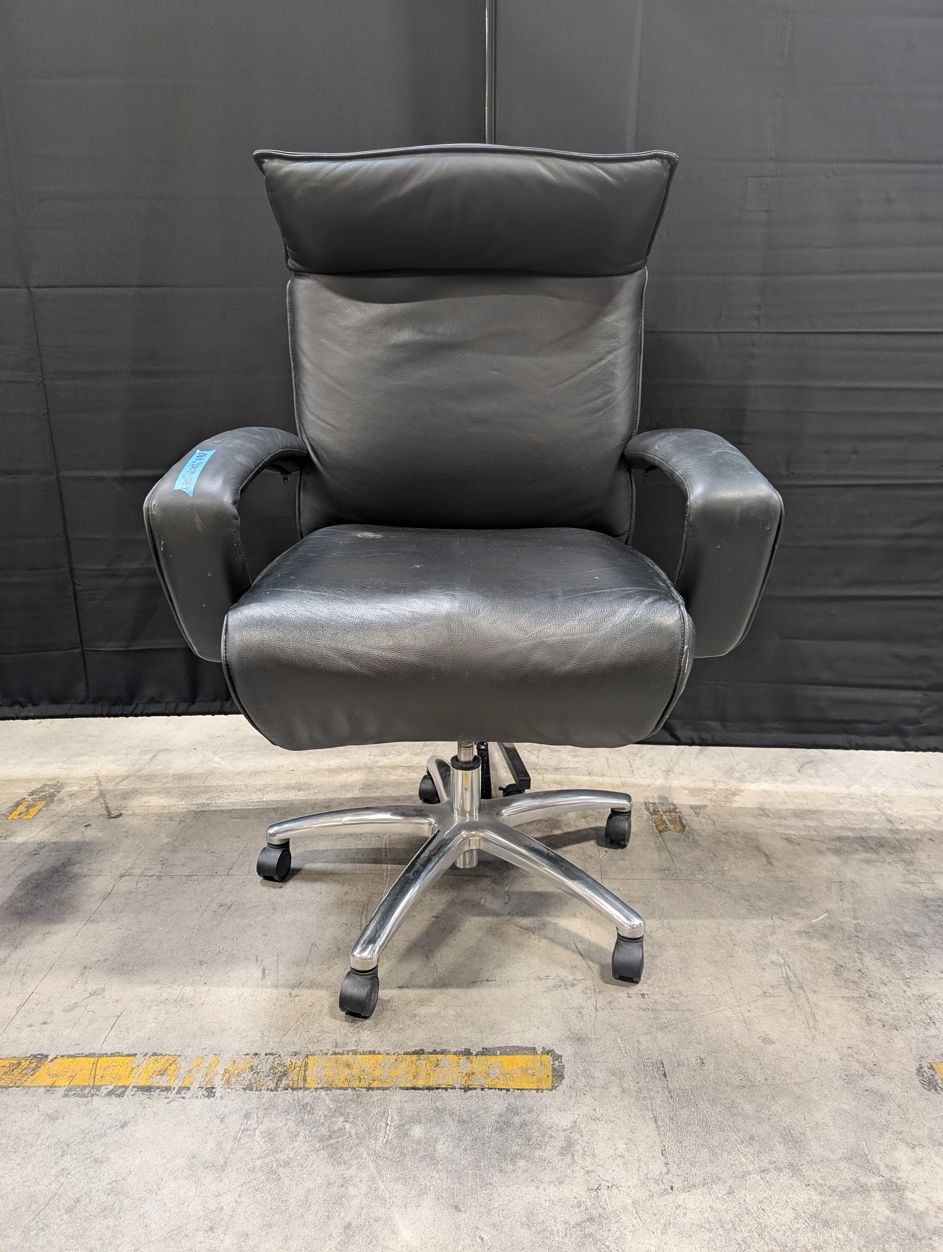 Padded High-Back Swivel Office Chair with Armrests