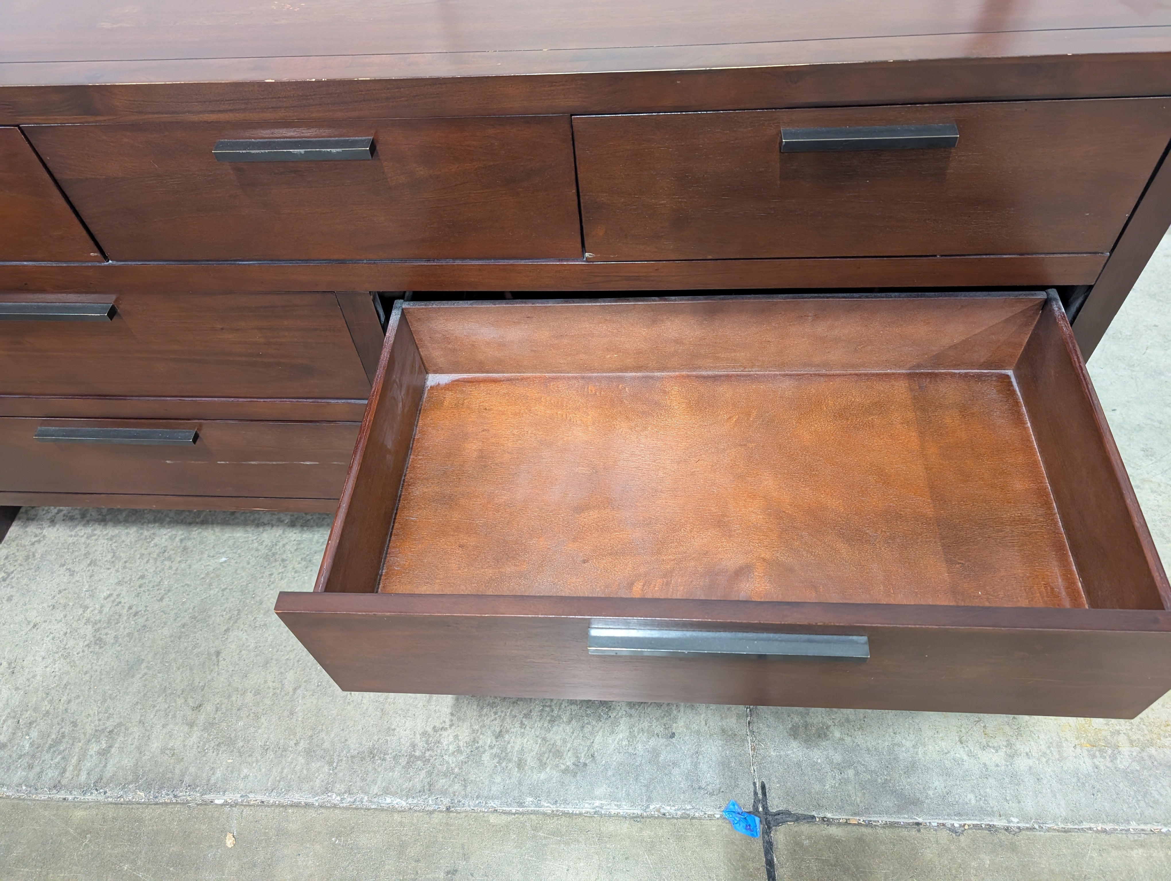 Modern Dark Brown Casana Wood Six-Drawer Dresser