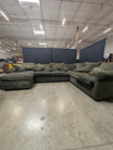 Spacious Dark Grey U-Shaped Sectional Sofa with Chaise