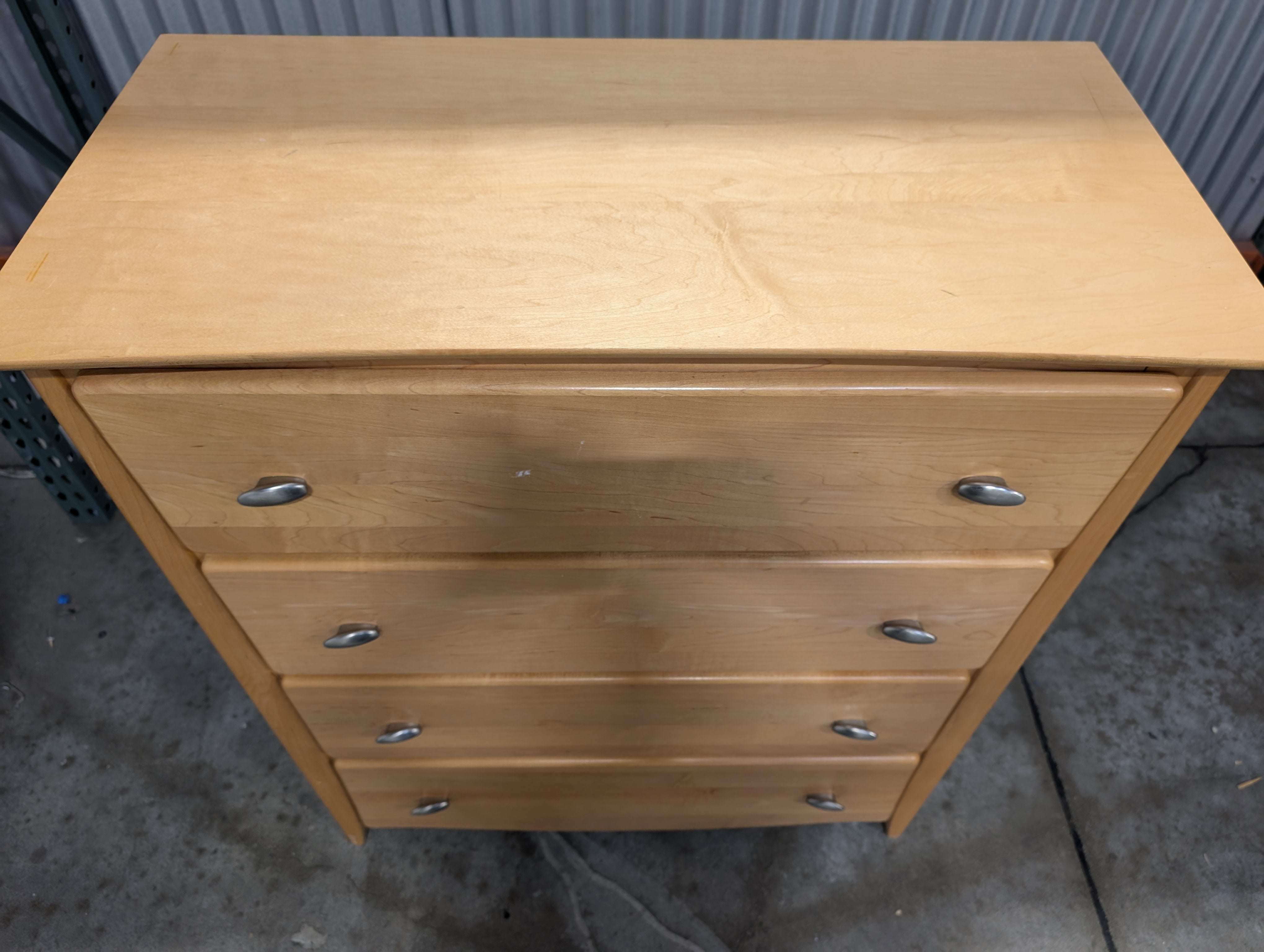 Natural Tone Four-Drawer Wooden Chest