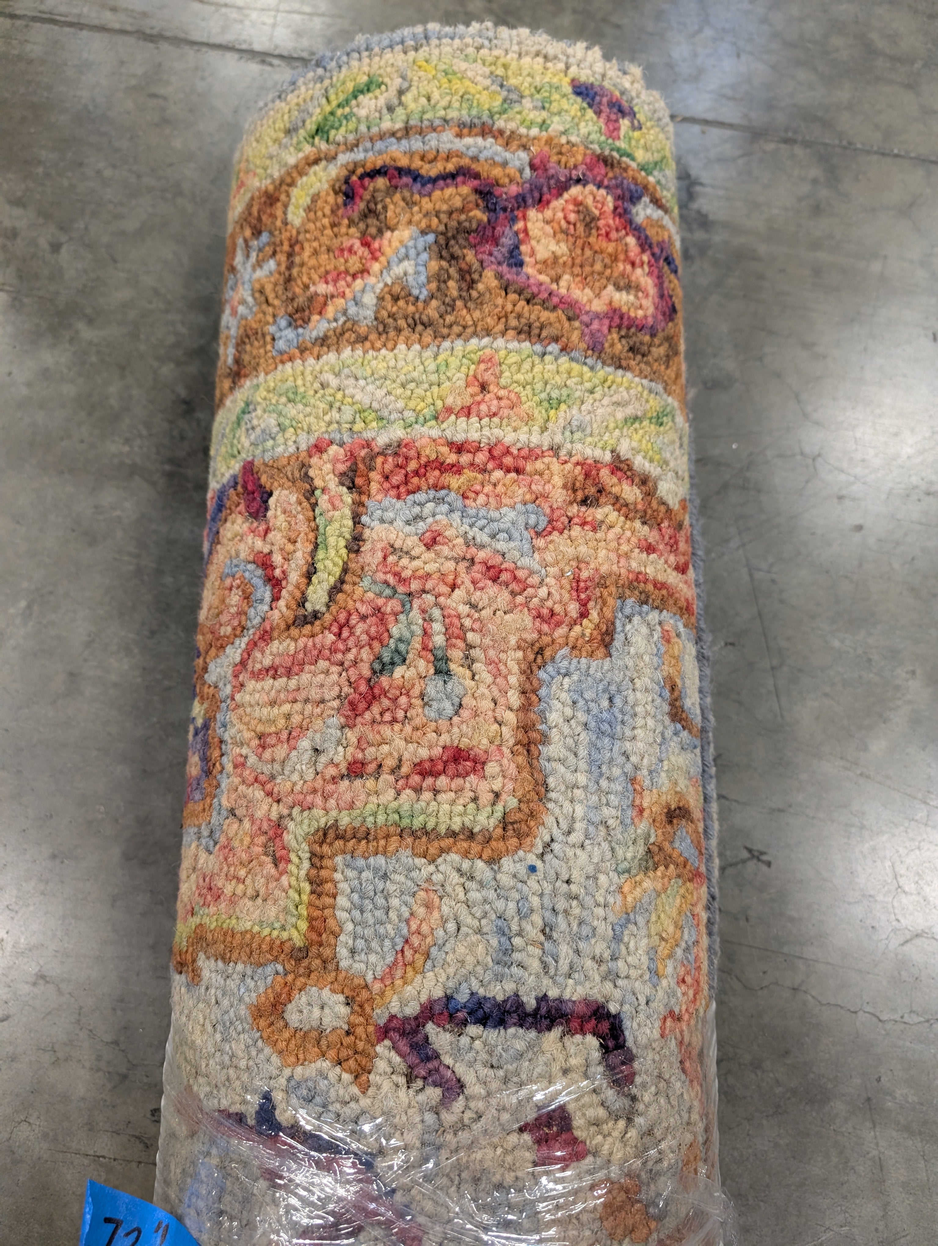 Vintage Floral Area Rug with Wool Backing