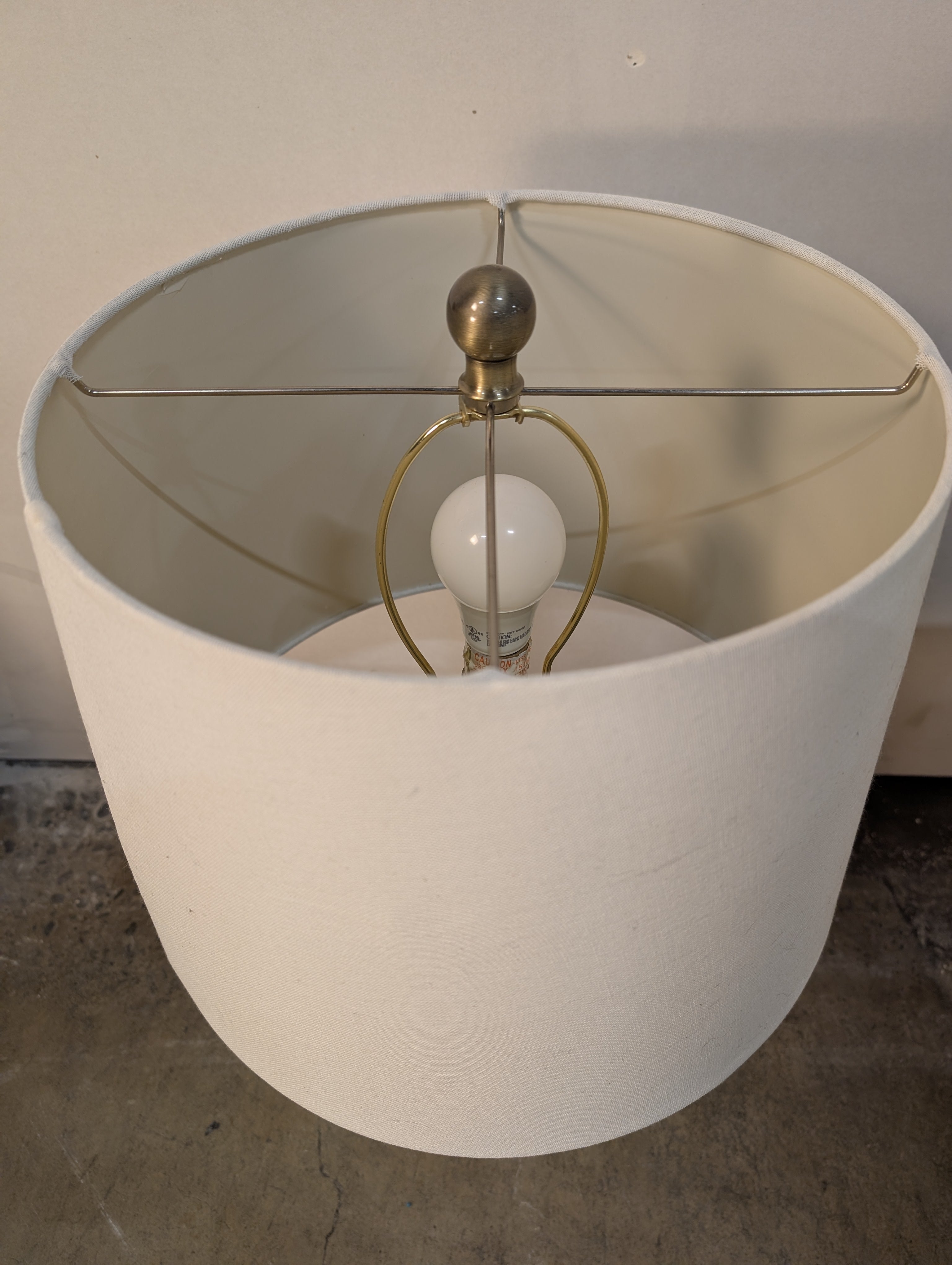 Modern Geometric Metal Table Lamp with Fabric Shade