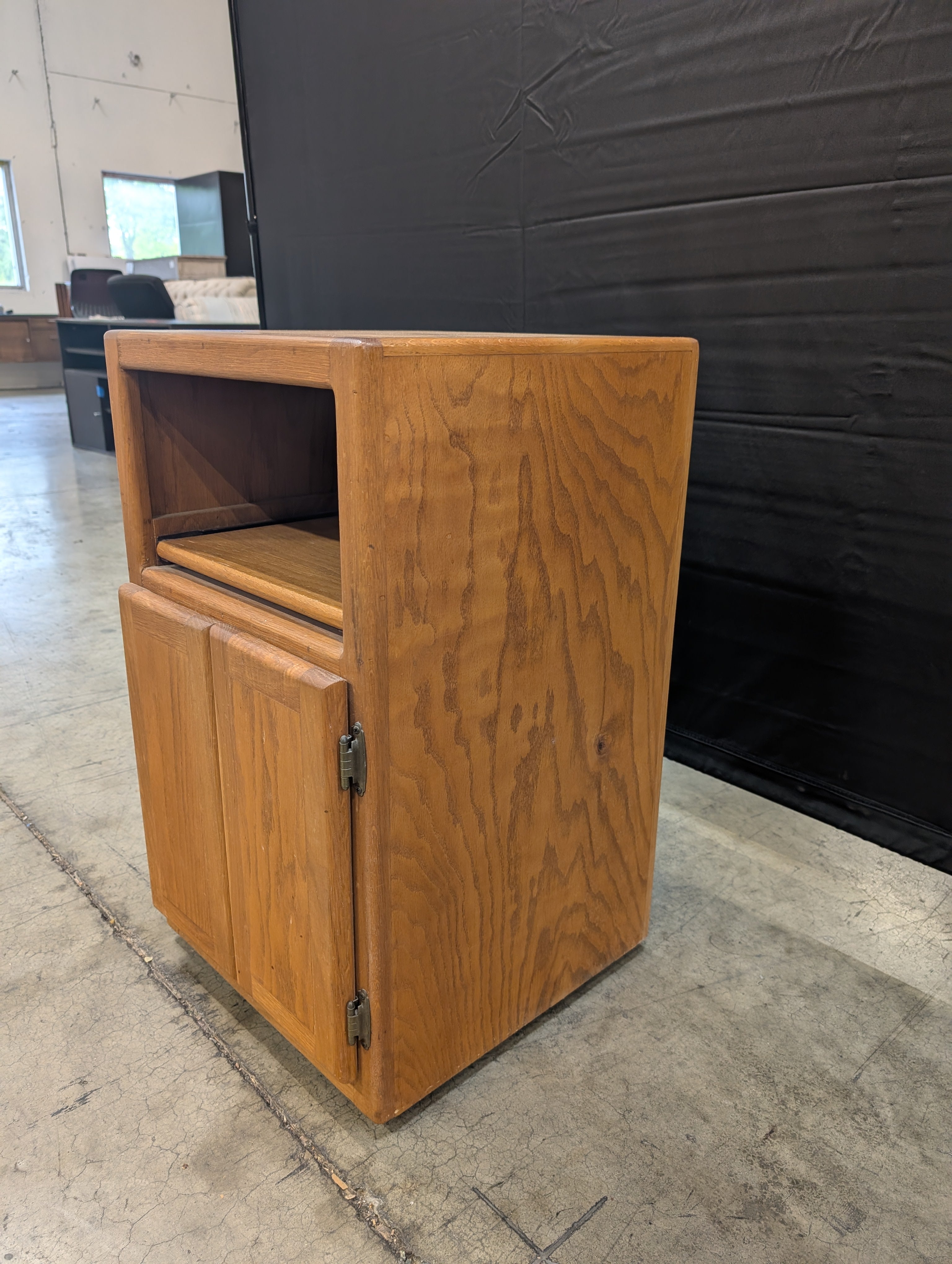 Light Oak Wood Single Drawer Nightstand