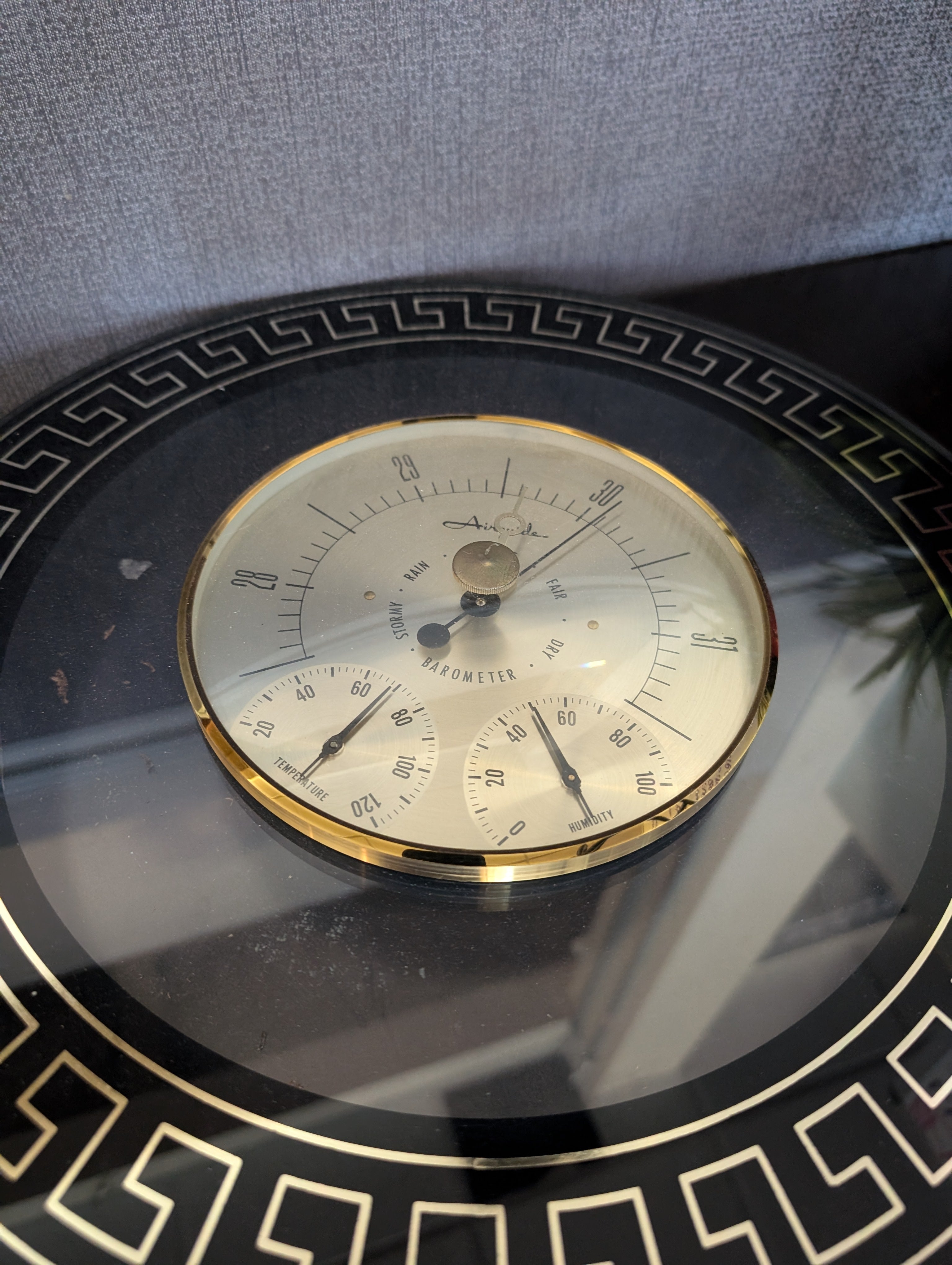 Vintage Style Wall Weather Station, Greek Key Design