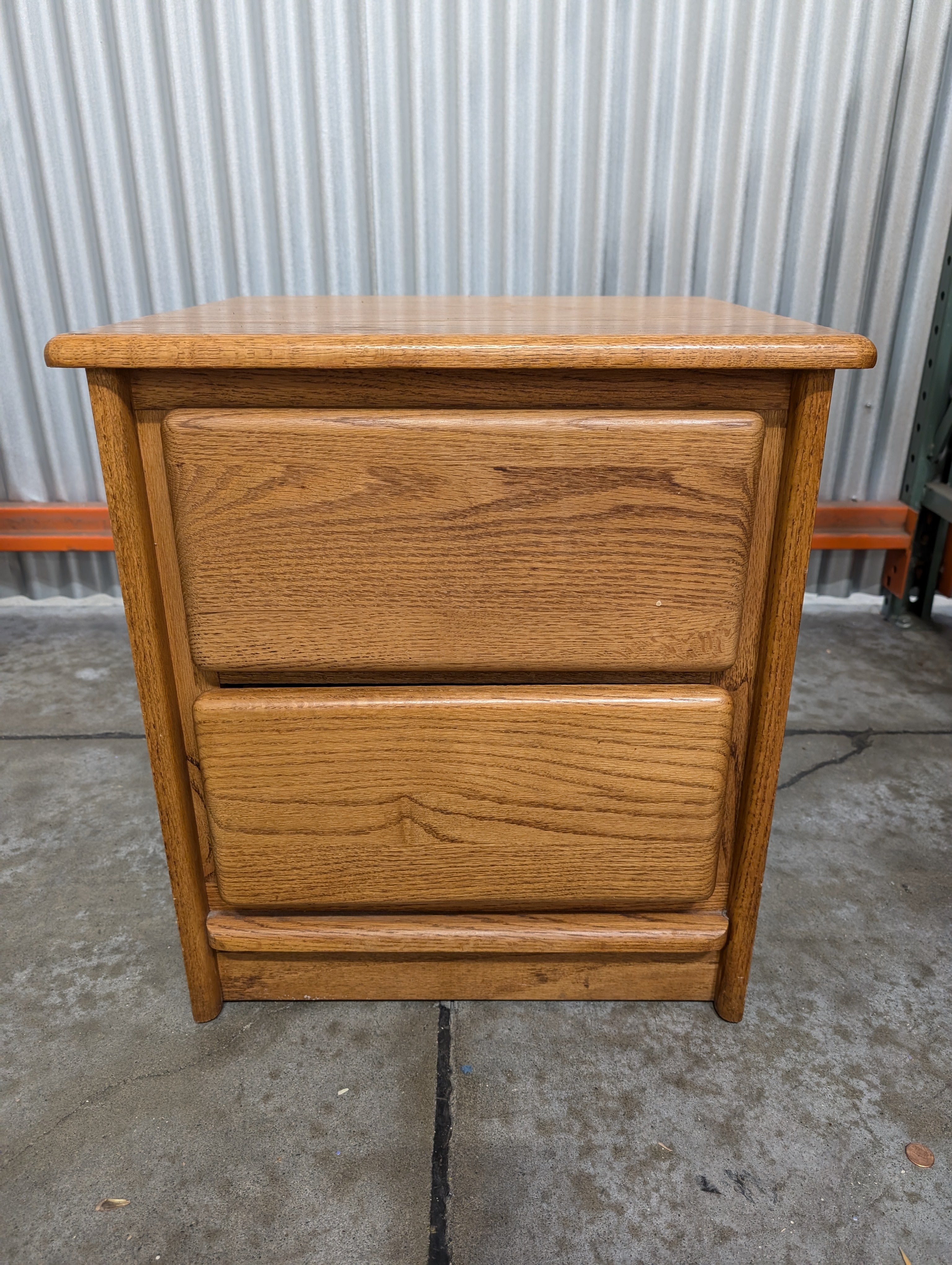 Rustic Oak Two-Drawer Nightstand