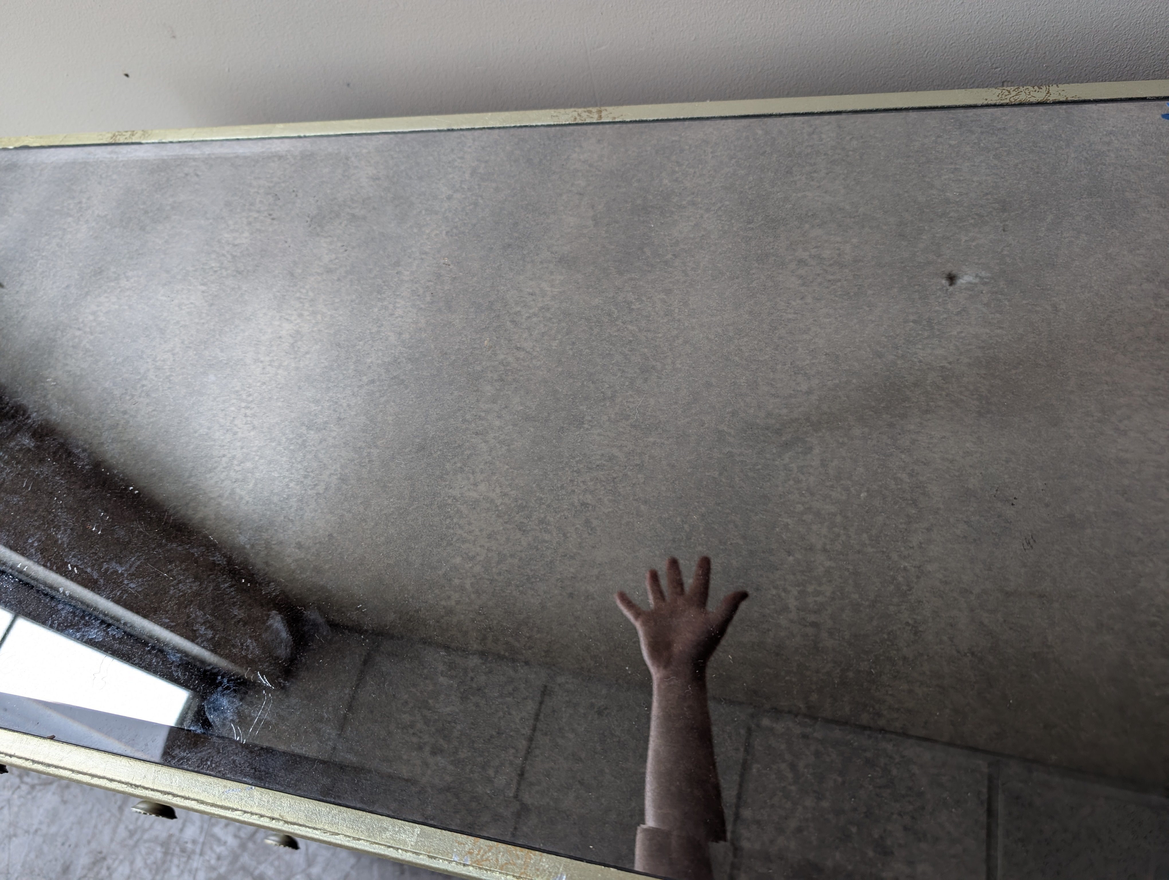 Glamorous Mirrored 3-Drawer Accent Chest with Gold Trim