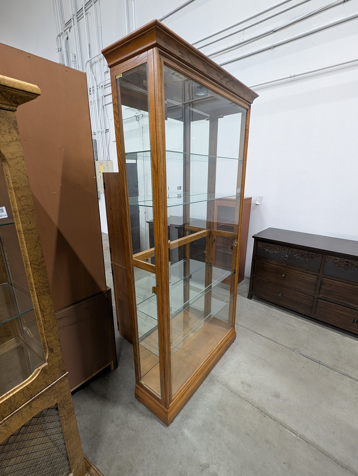 Howard Miller Hardwood Glass Display Cabinet Showcase
