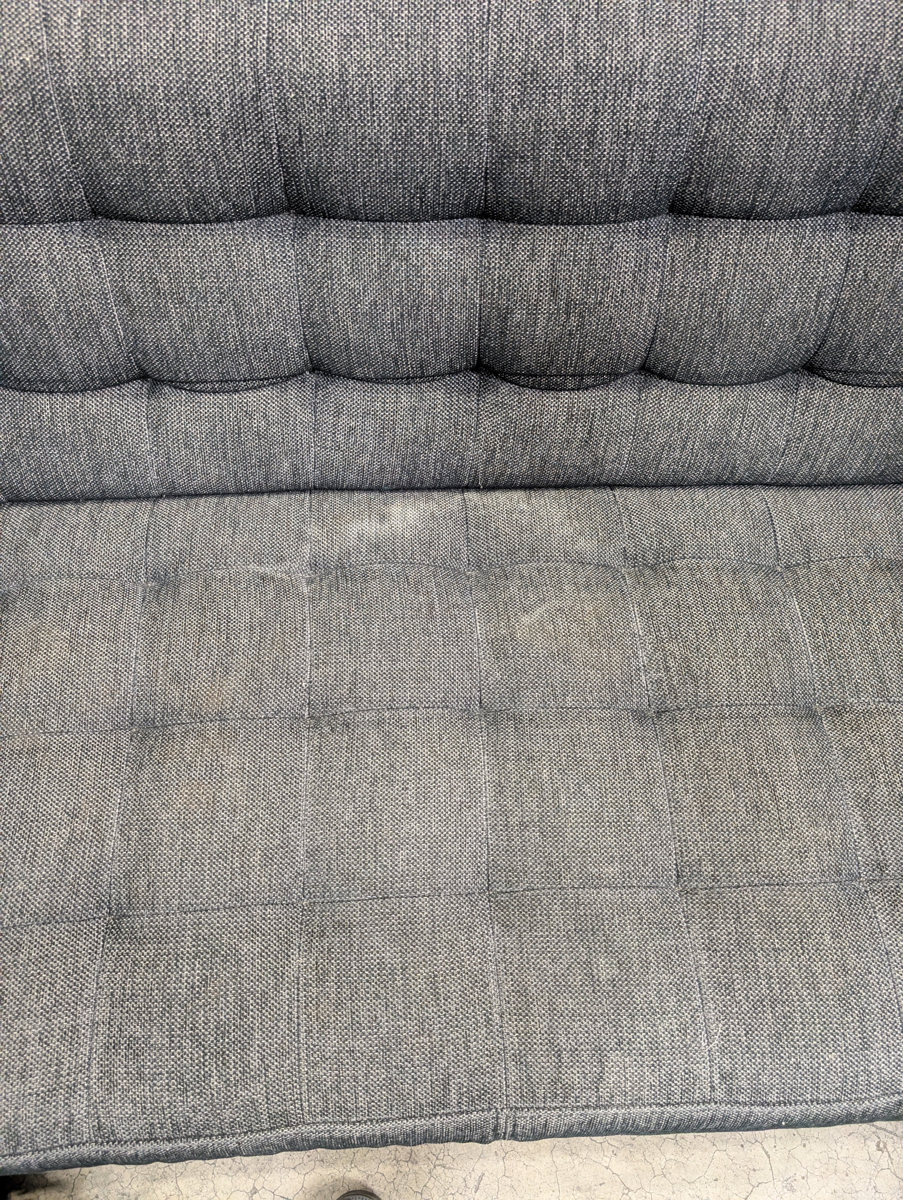 Used Dark Grey Tufted Fabric Loveseat Sofa