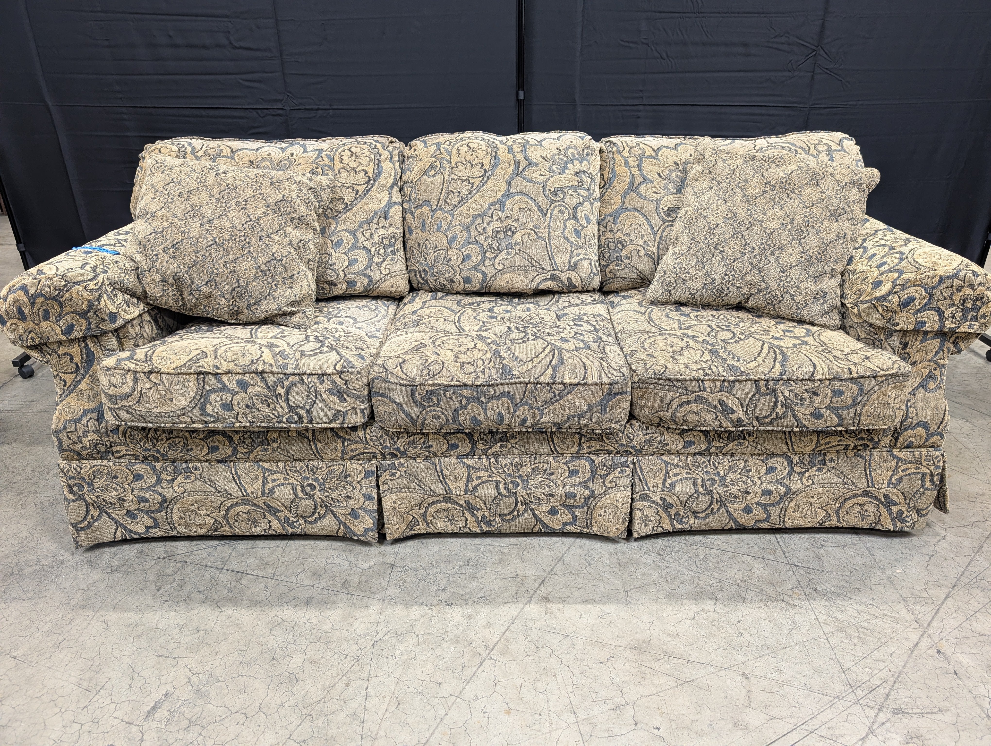 Flexsteel Ornate Damask Pattern Sofa
