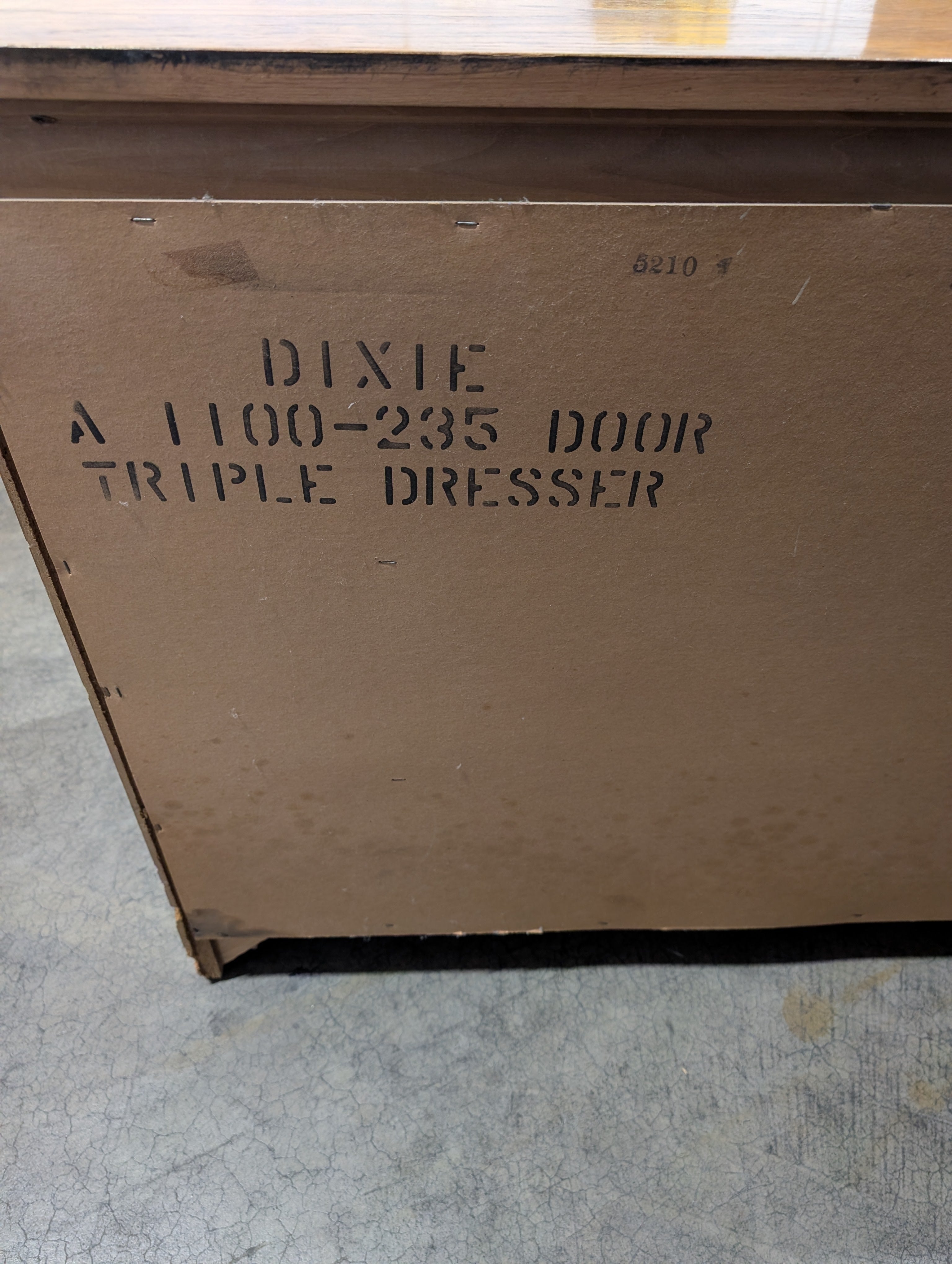 Wood Dixie Triple Dresser with Brass Pulls