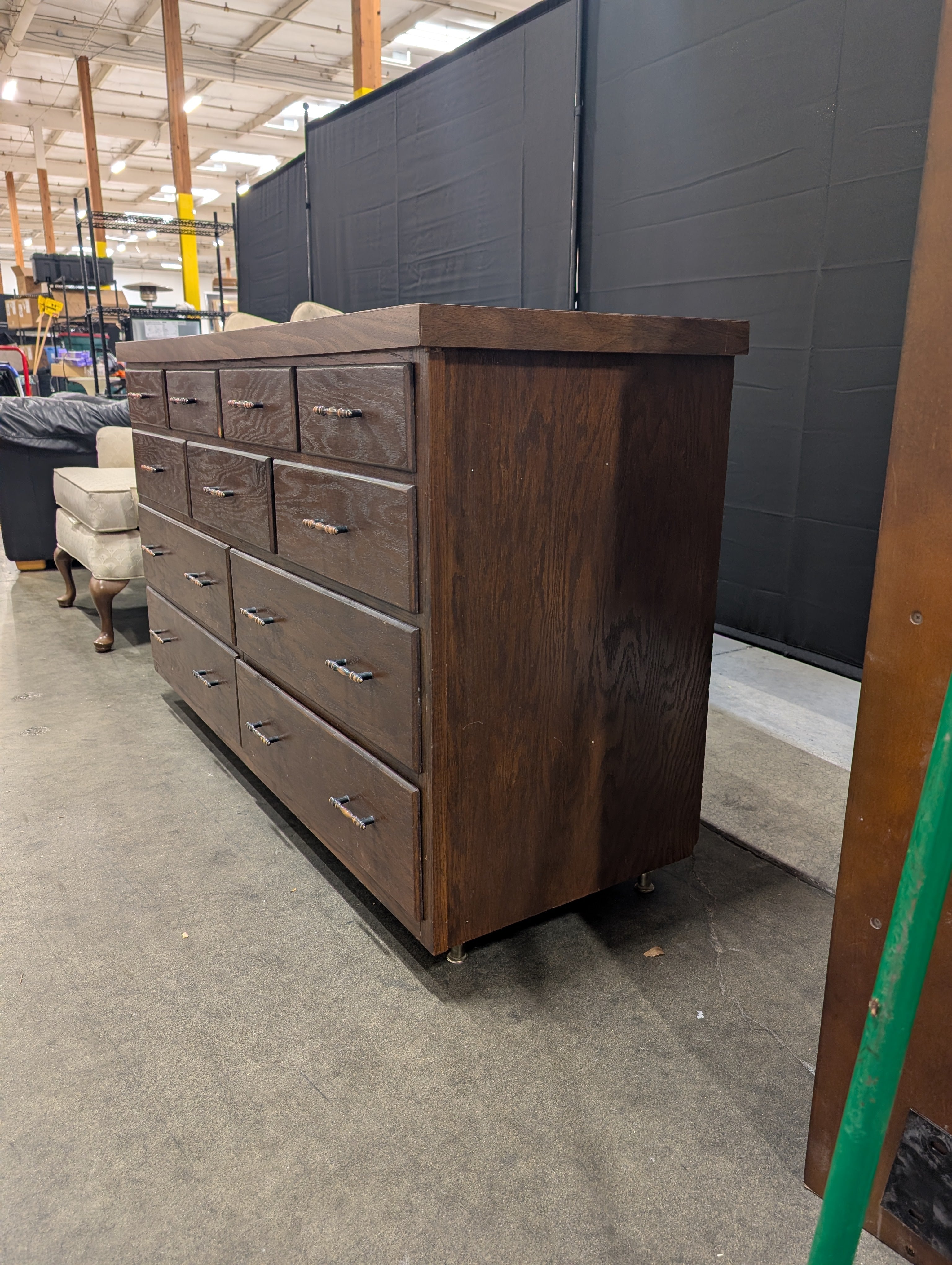 Dark Brown Wood Multi-Drawer Storage Dresser Chest