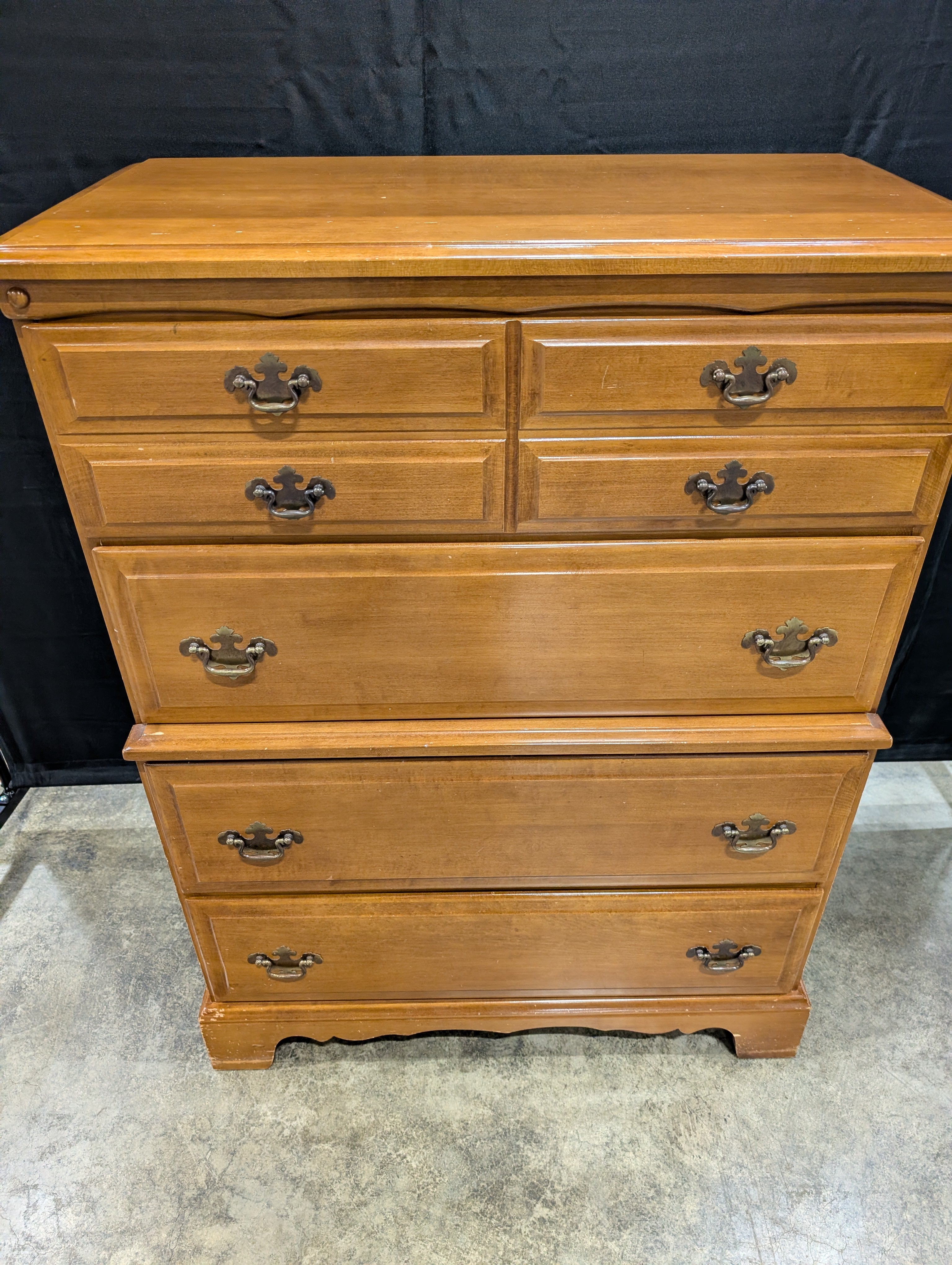 Traditional Five-Drawer Wooden Chest