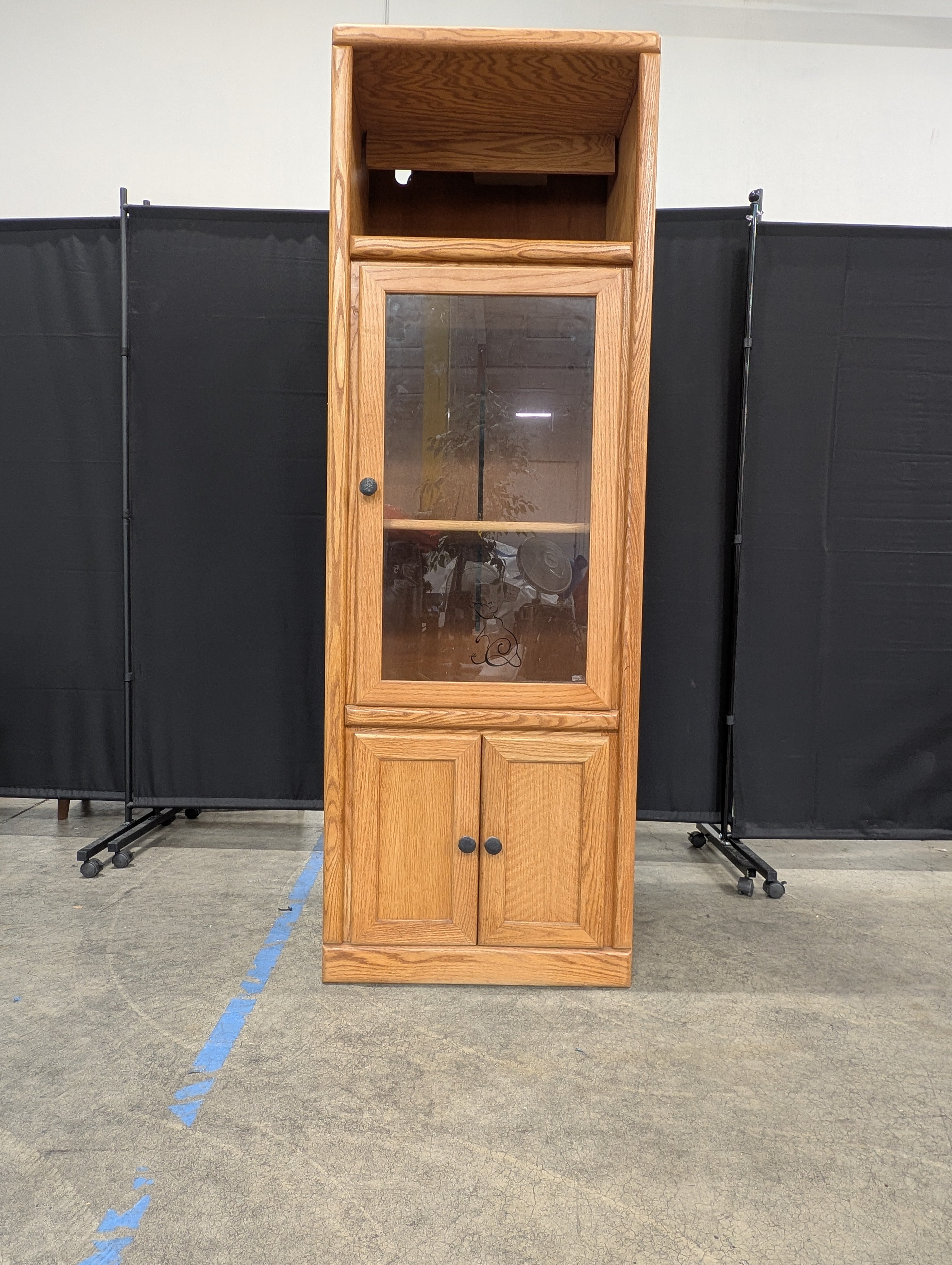 Solid Wood Thornwood Display Cabinet with Glass Door
