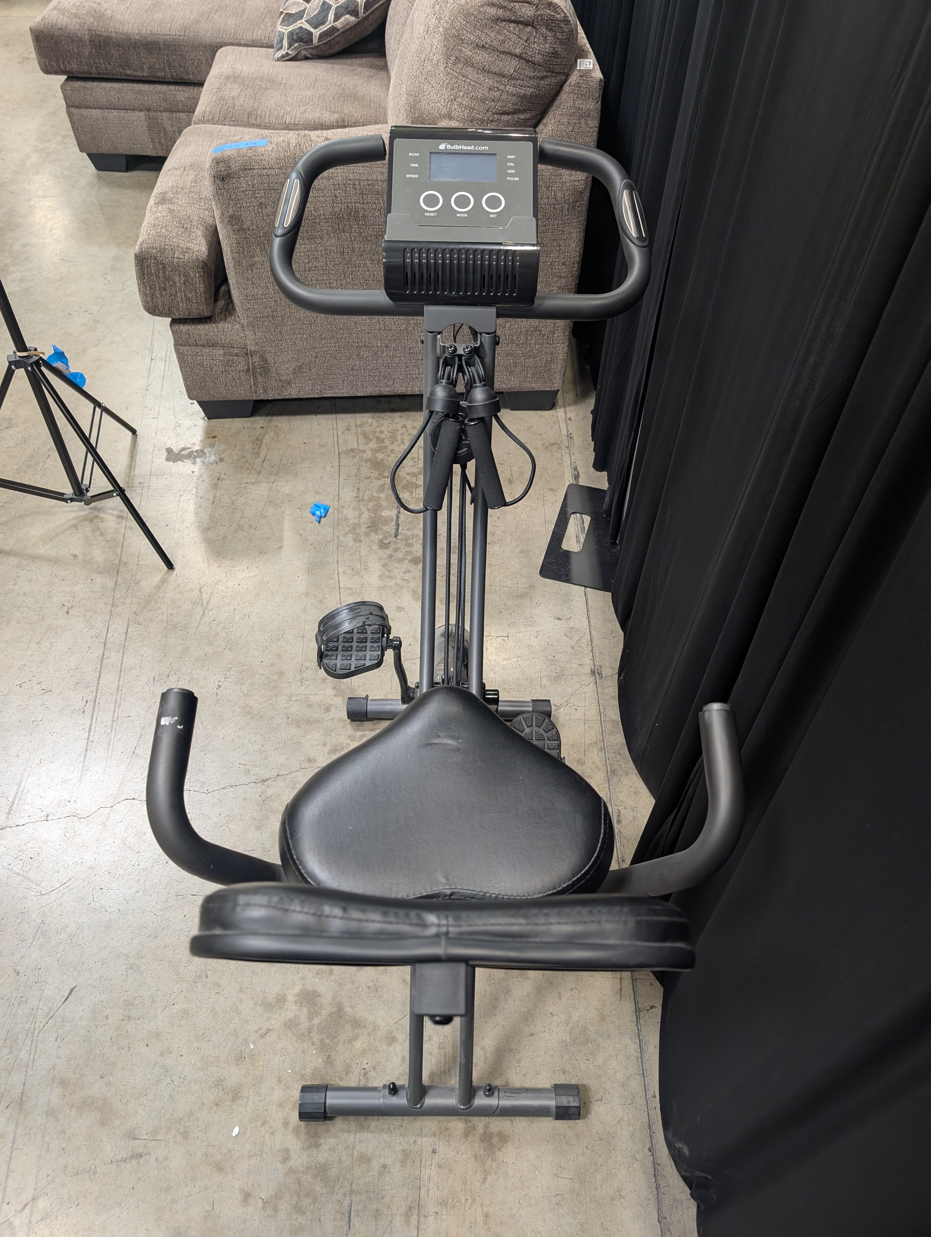 Slim Cycle Folding Stationary Bike with Resistance Bands