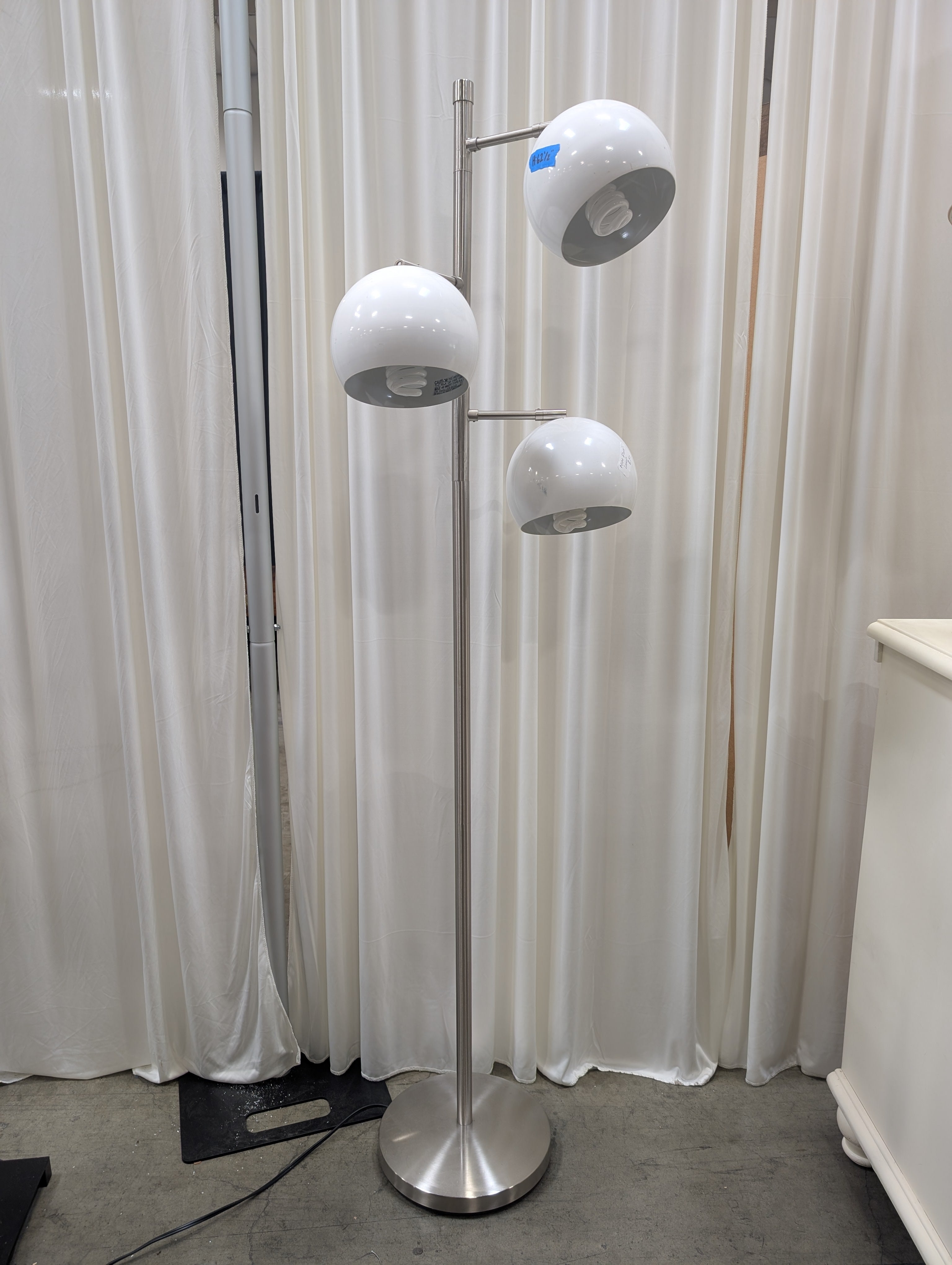 Mid-Century Modern Three-Light Floor Lamp in Chrome