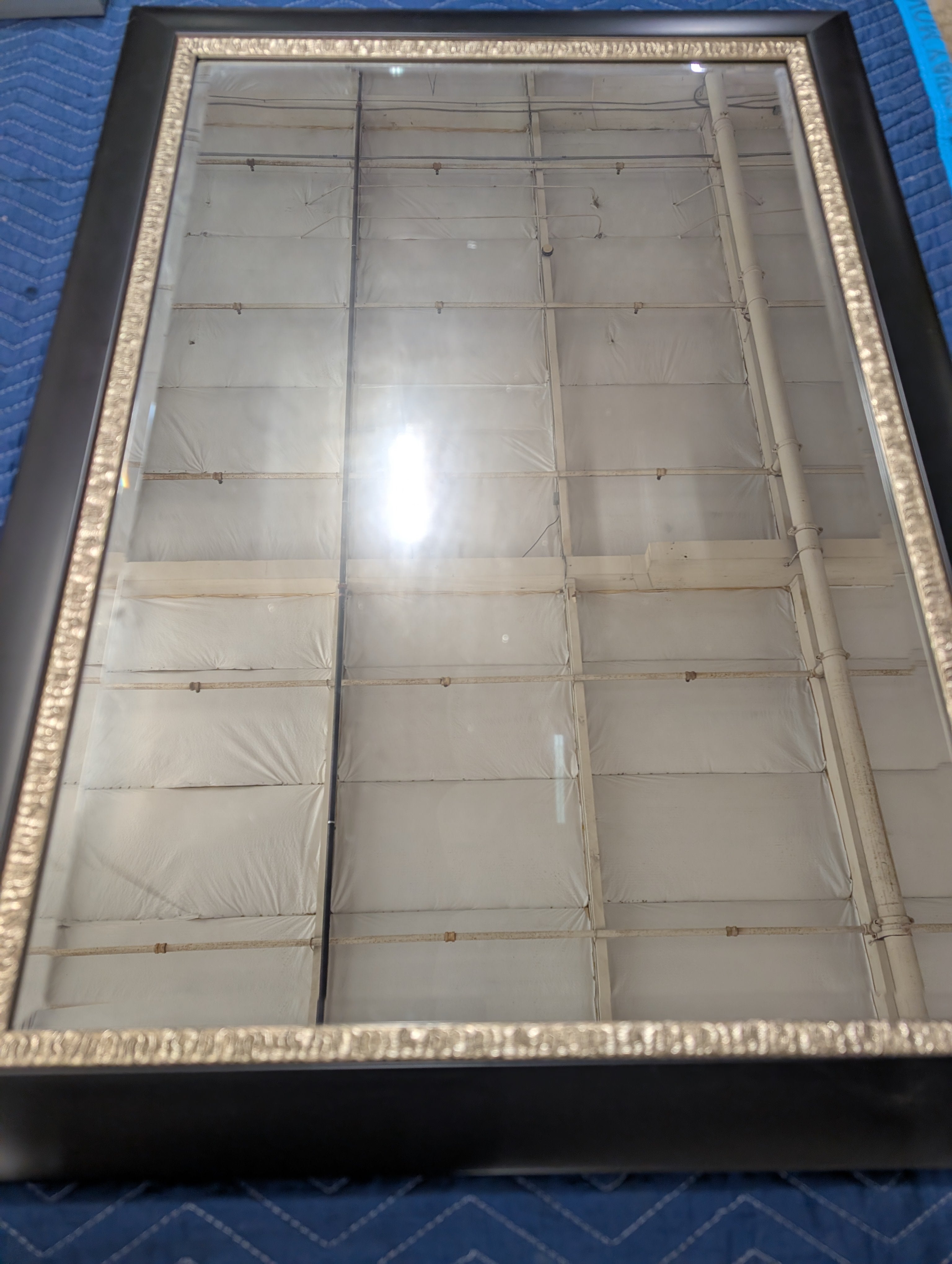 Classic Rectangular Wall Mirror with Black and Gold Frame