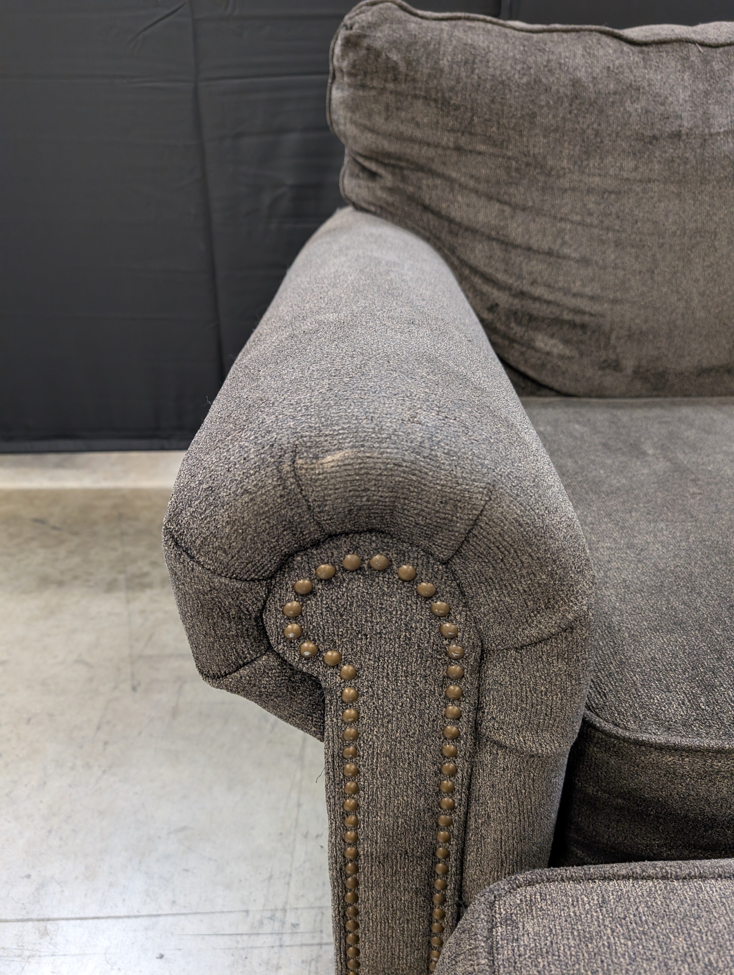 Used Club Chair and Ottoman Set with Nailhead Trim