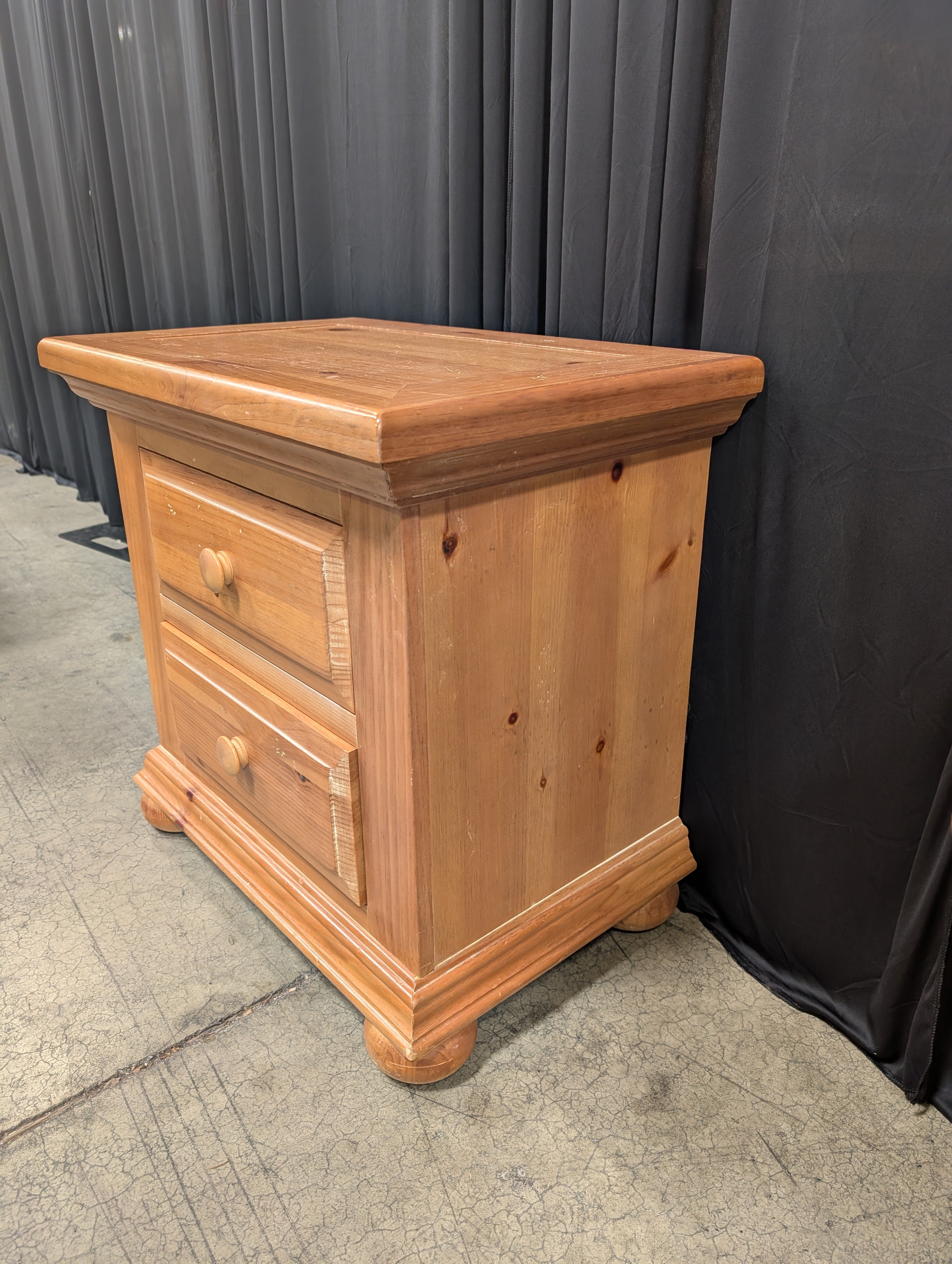 Honey Pine Broyhill Two-Drawer Nightstand in Wood